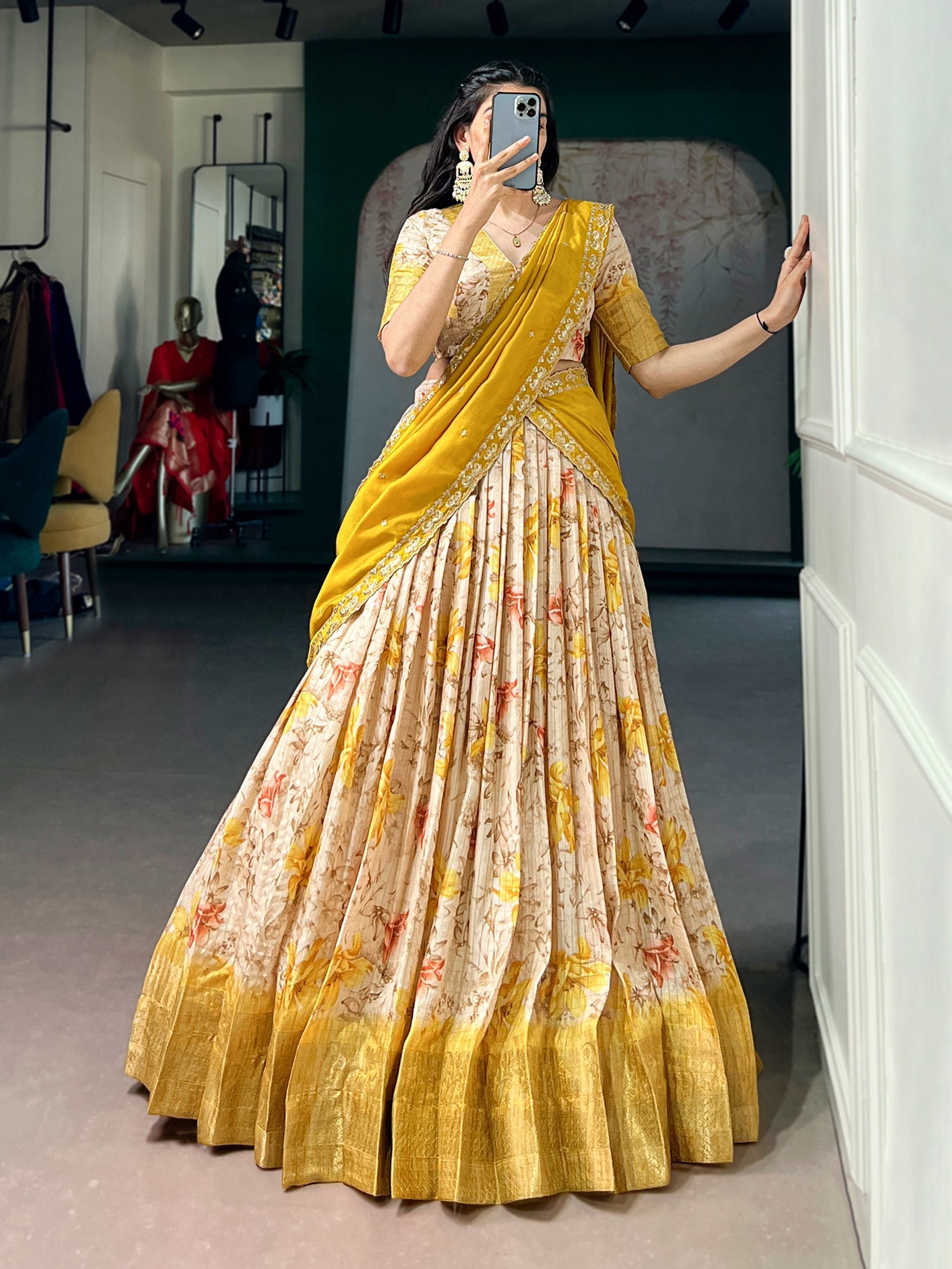 Dola Chex Floral Printed Lehenga Choli