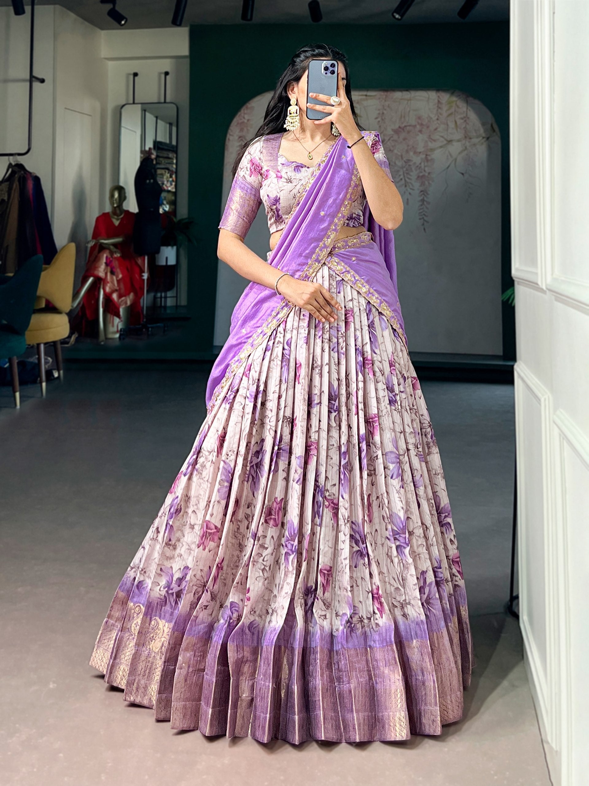 Dola Chex Floral Printed Lehenga Choli