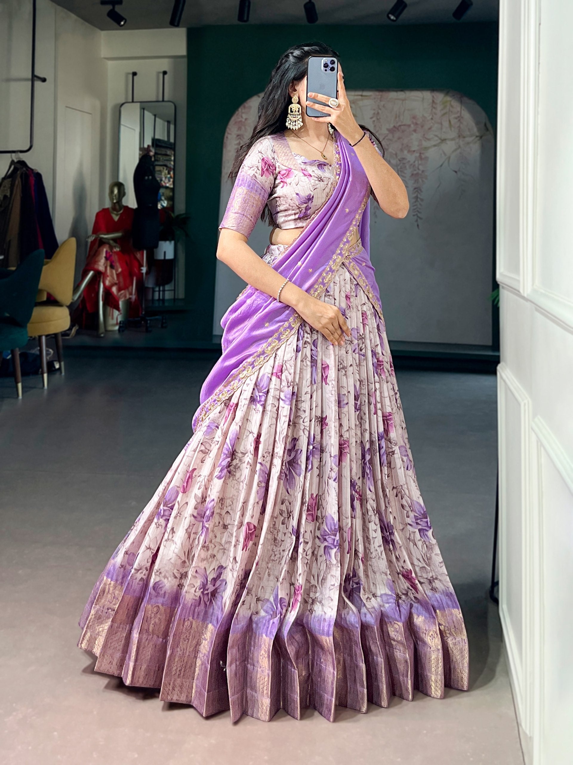 Dola Chex Floral Printed Lehenga Choli