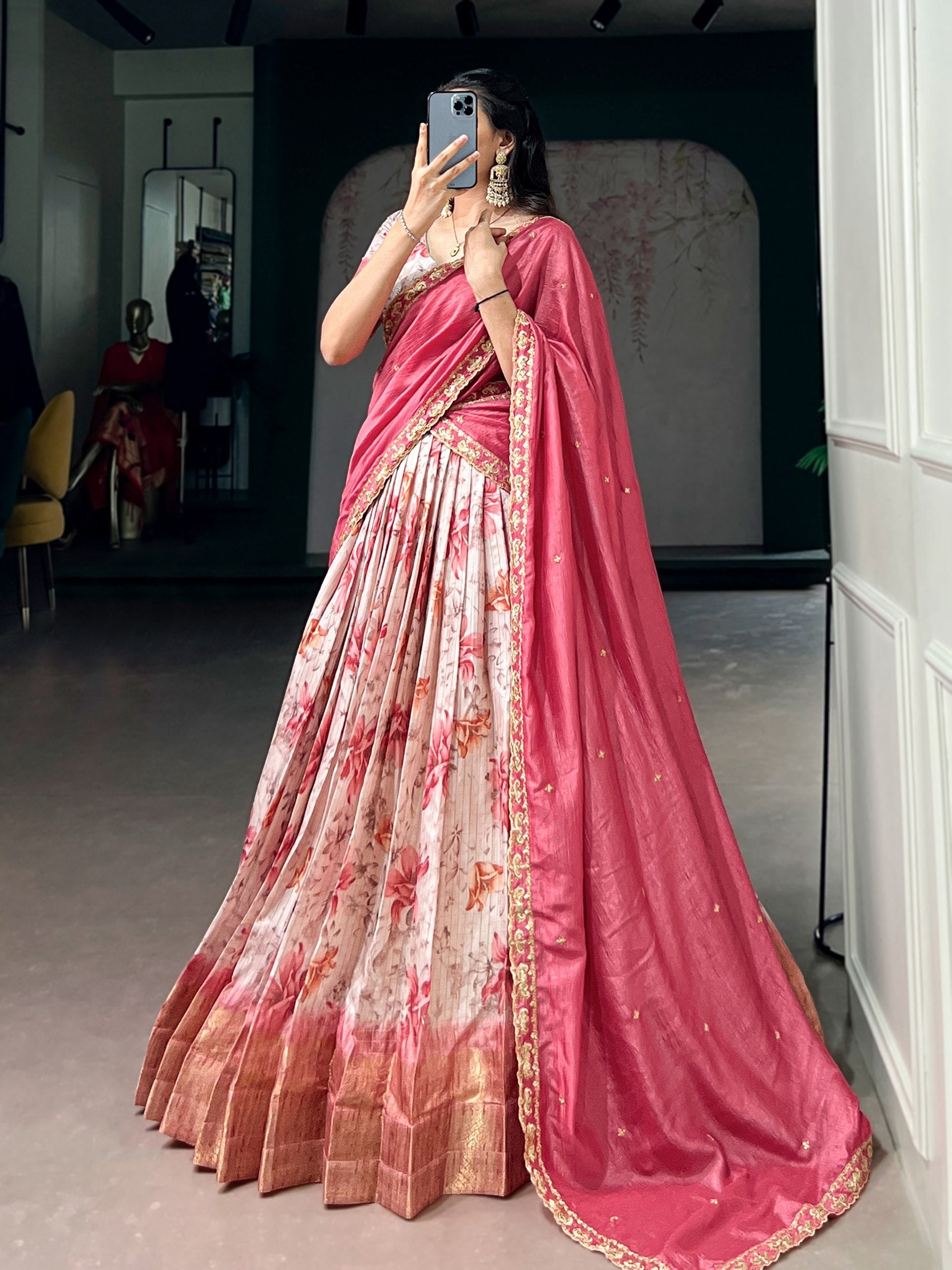 Dola Chex Floral Printed Lehenga Choli