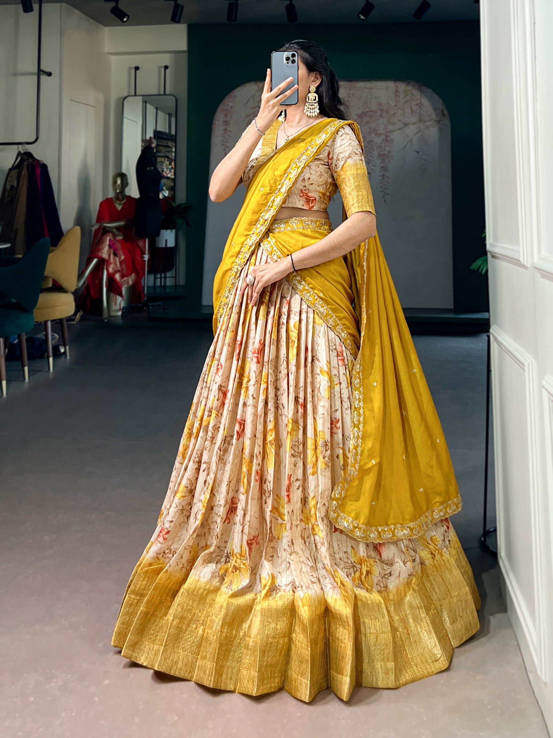 Dola Chex Floral Printed Lehenga Choli