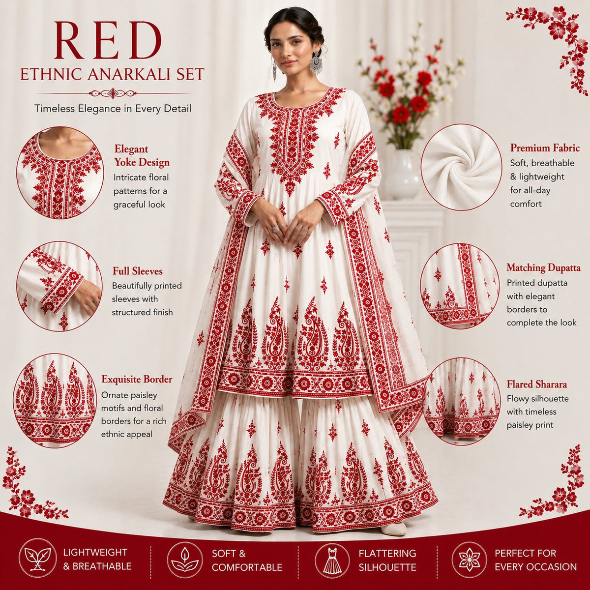 Floral Elegance Women's Matching Top & Pants Set