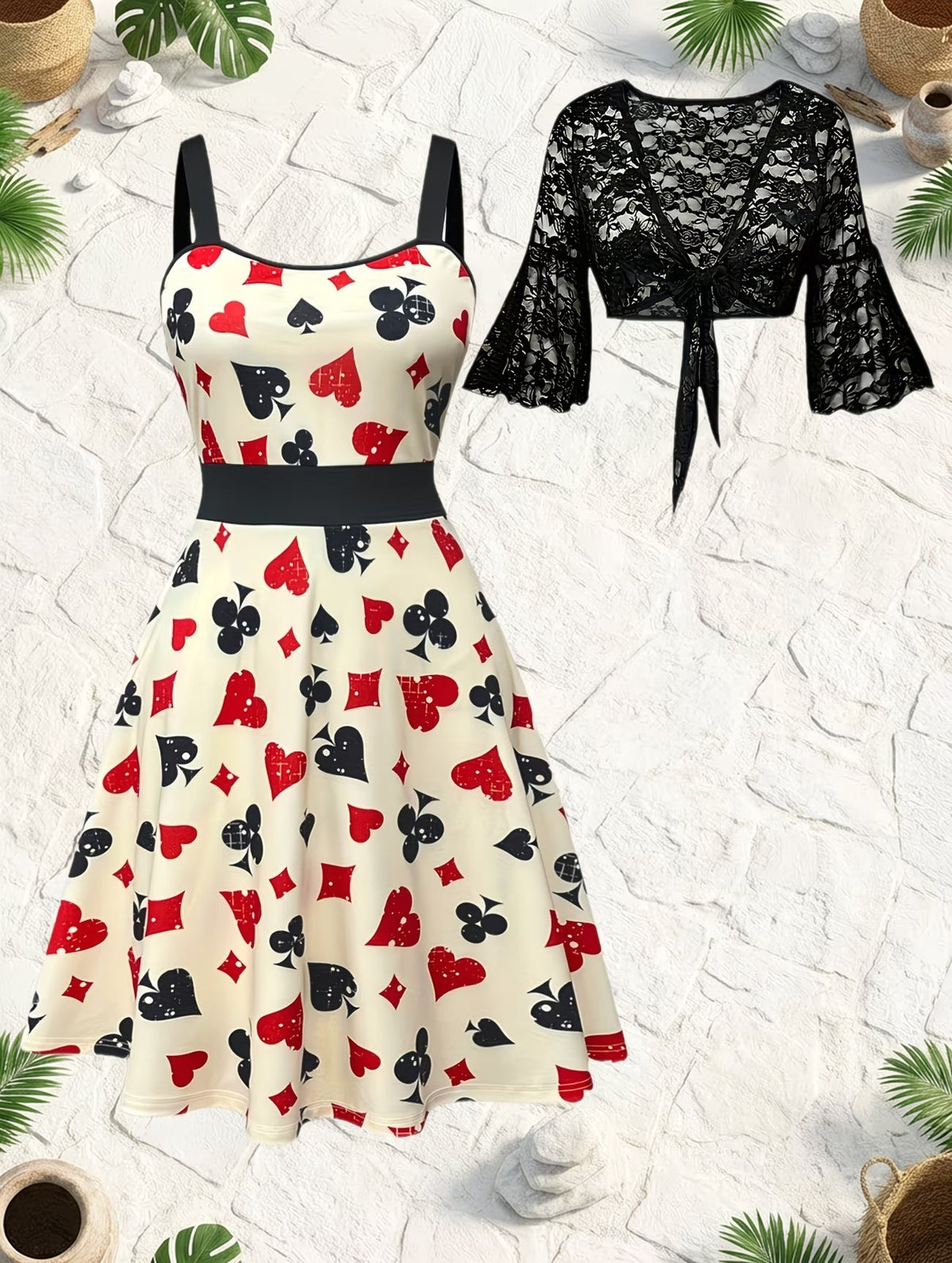 Women's Floral Halter Dress & Cardigan Set