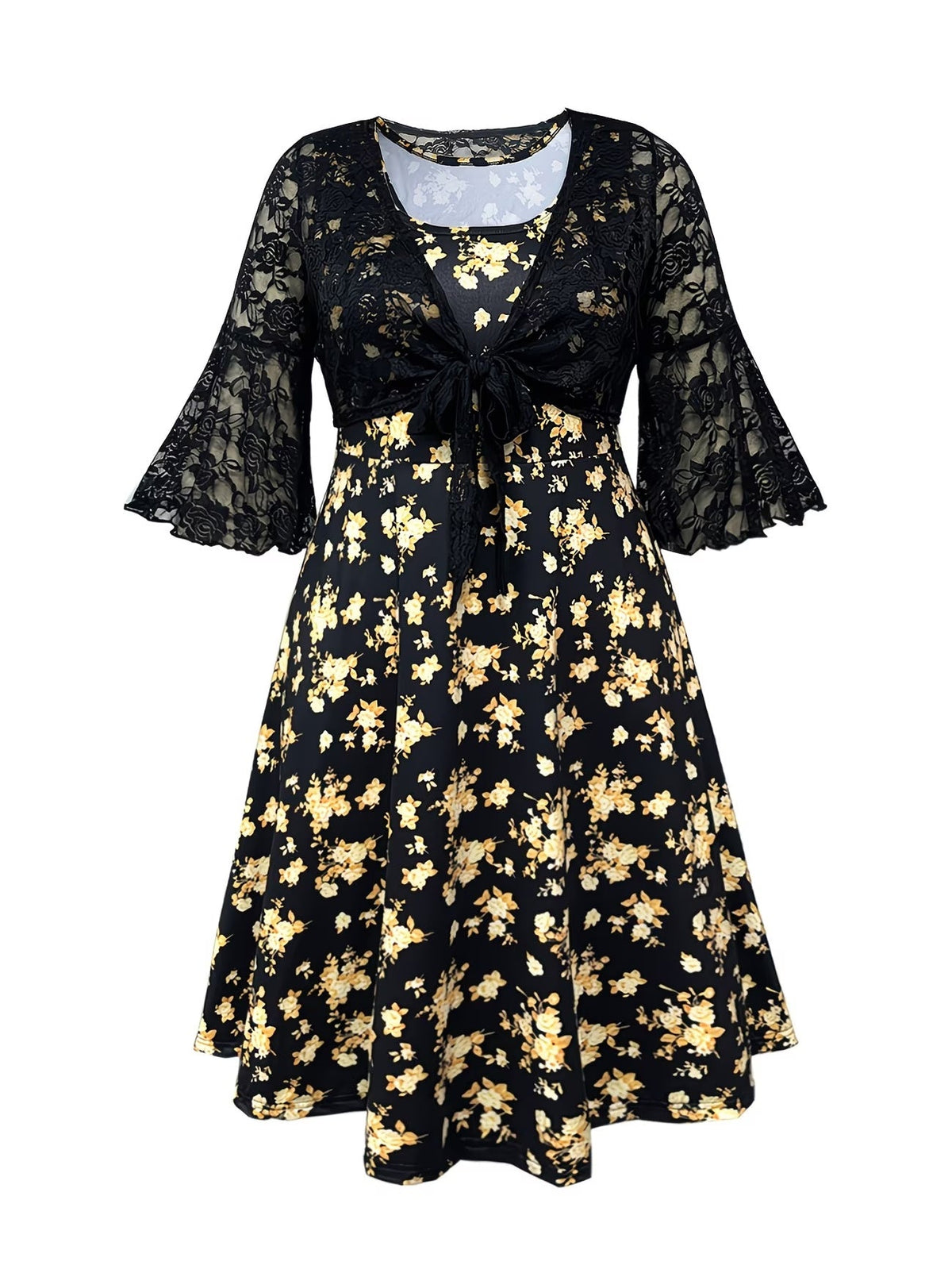 Women's Floral Halter Dress & Cardigan Set
