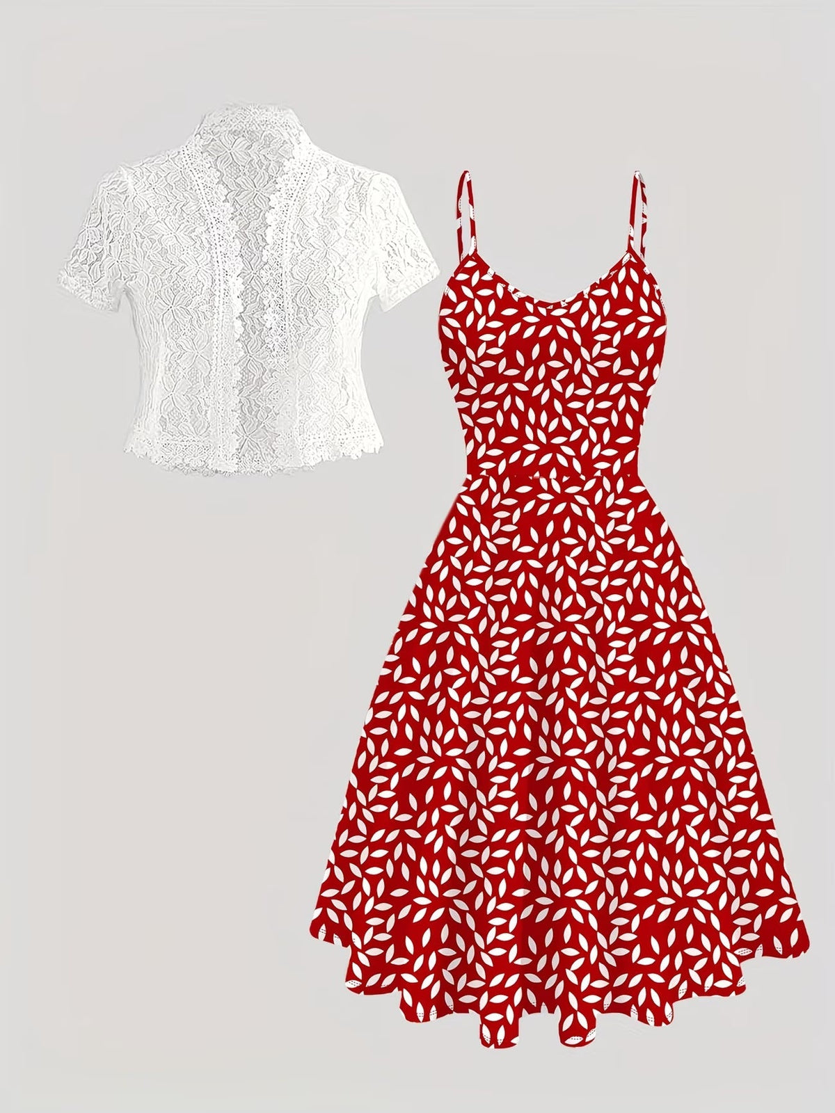 Women's Floral Halter Dress & Cardigan Set
