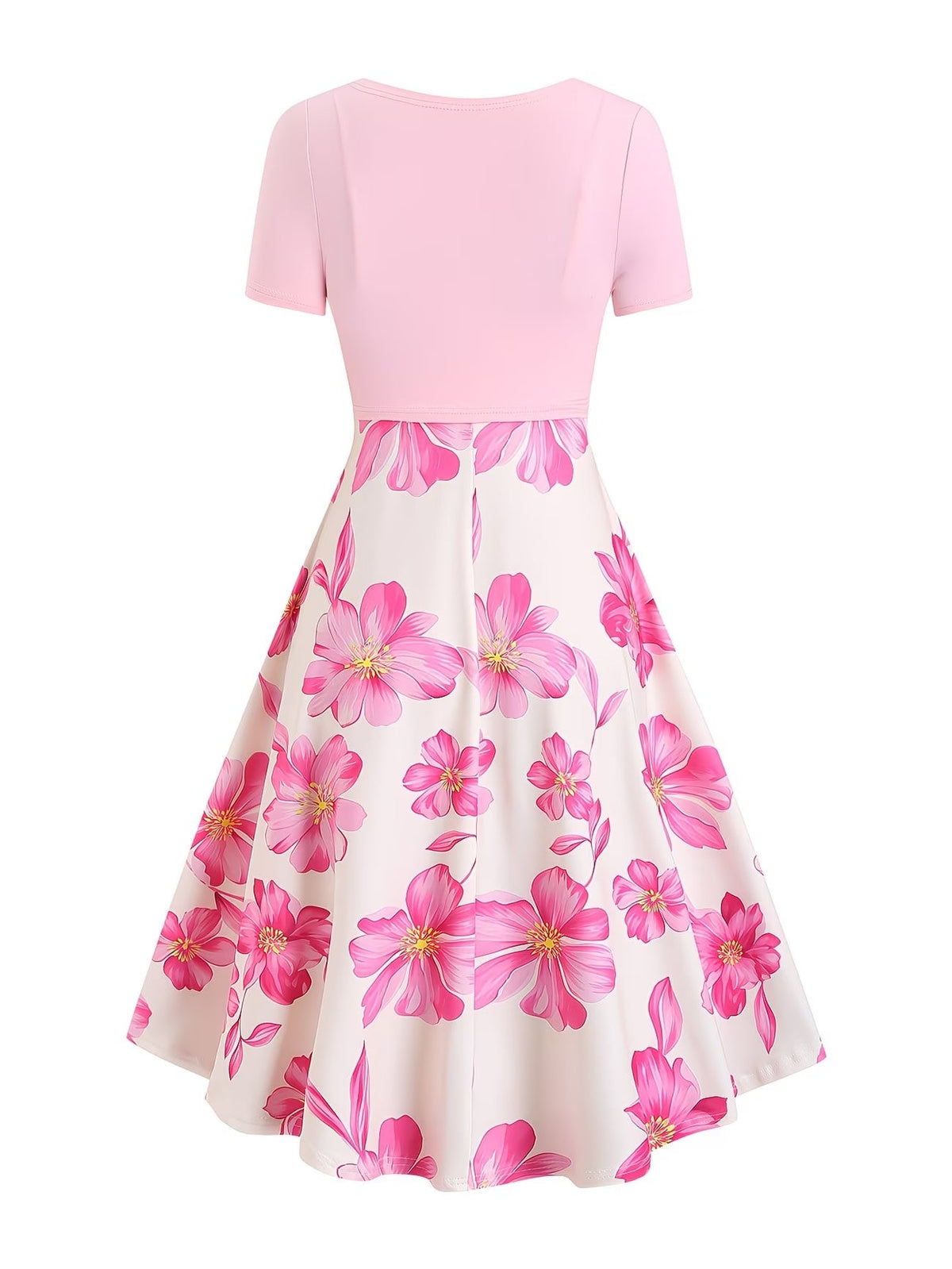 Blooming Grace Women's Floral Tie-Waist Dress with Matching Cardigan