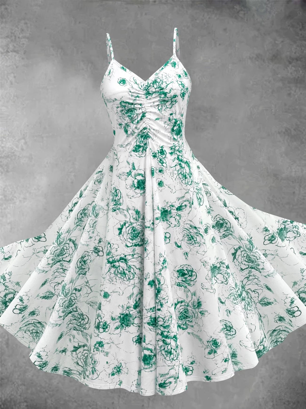 Blooming Grace Women's Floral Tie-Waist Dress with Matching Cardigan