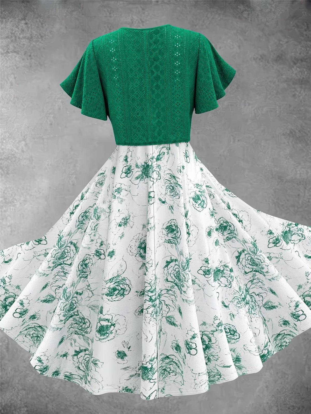 Blooming Grace Women's Floral Tie-Waist Dress with Matching Cardigan