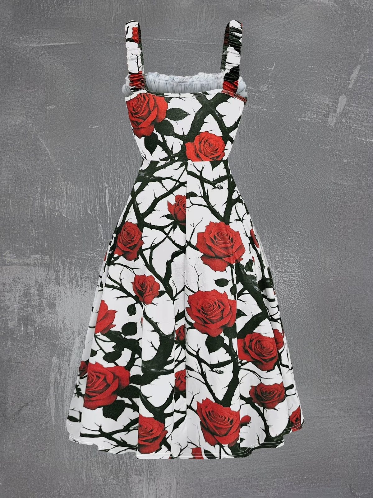 Blooming Grace Women's Floral Tie-Waist Dress with Matching Cardigan