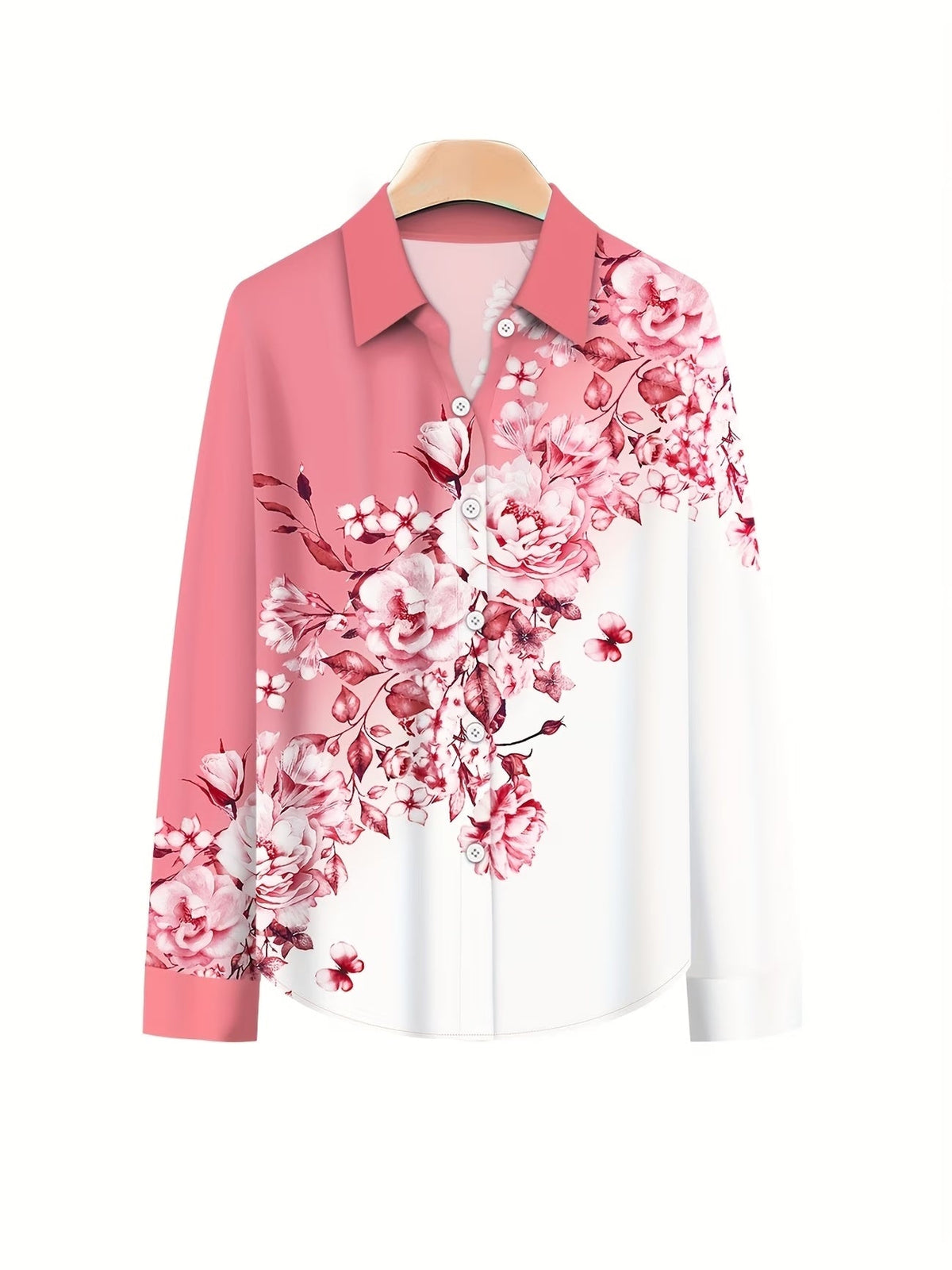 Women’s Floral Color-Block Blouse & Relaxed Trousers Co-Ord Set