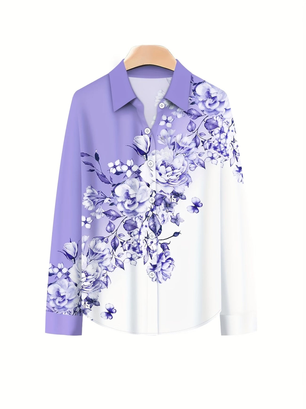 Women’s Floral Color-Block Blouse & Relaxed Trousers Co-Ord Set