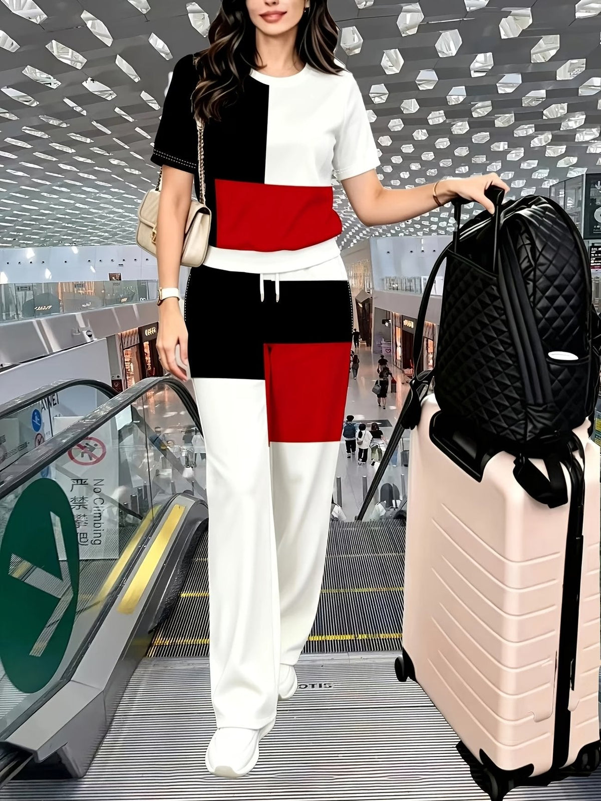 Striped Luxe 2-Piece Women’s Pantsuit Set