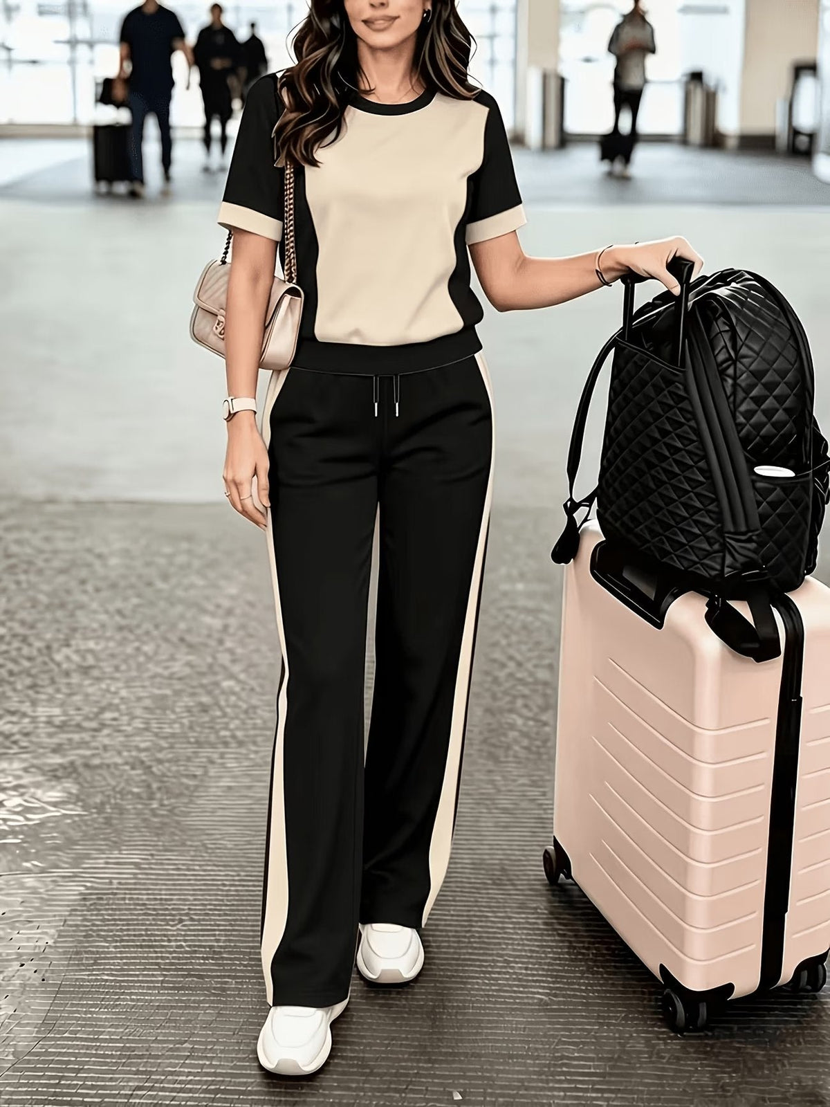 Striped Luxe 2-Piece Women’s Pantsuit Set