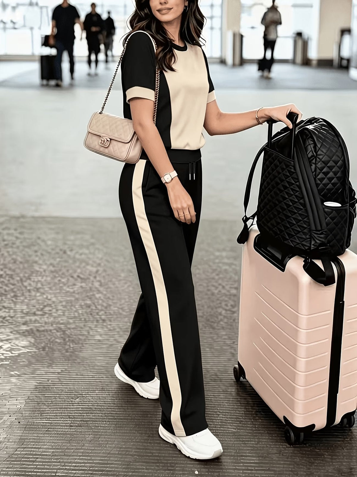 Striped Luxe 2-Piece Women’s Pantsuit Set