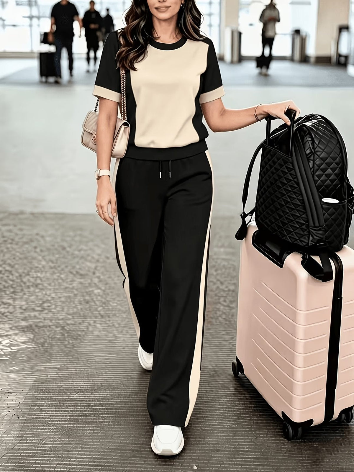 Striped Luxe 2-Piece Women’s Pantsuit Set