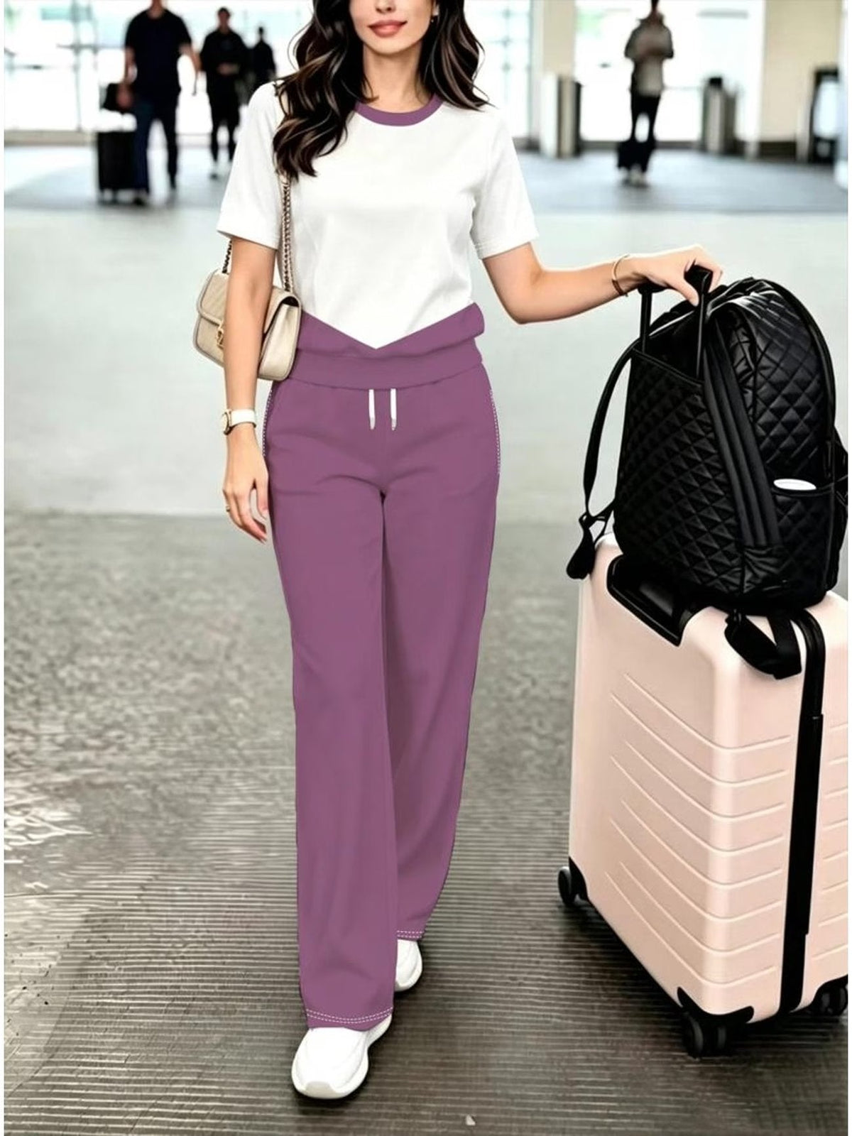 Striped Luxe 2-Piece Women’s Pantsuit Set