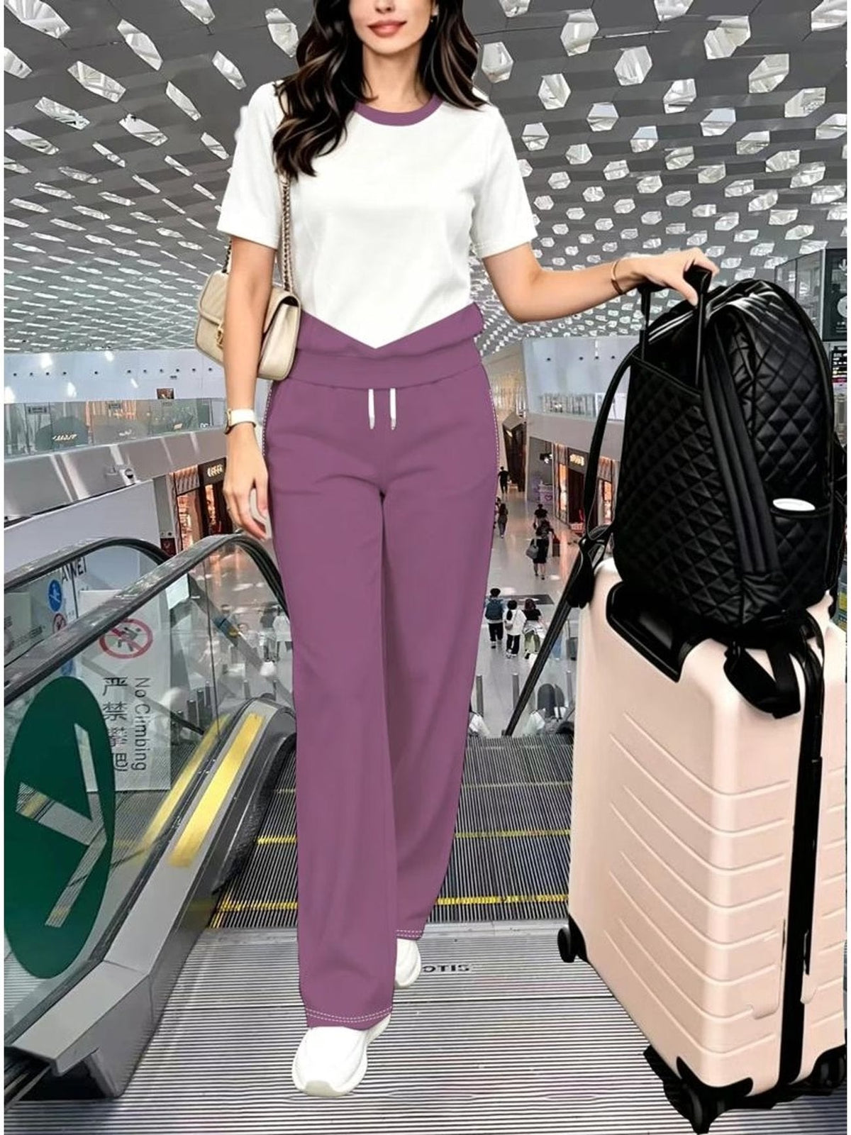 Striped Luxe 2-Piece Women’s Pantsuit Set