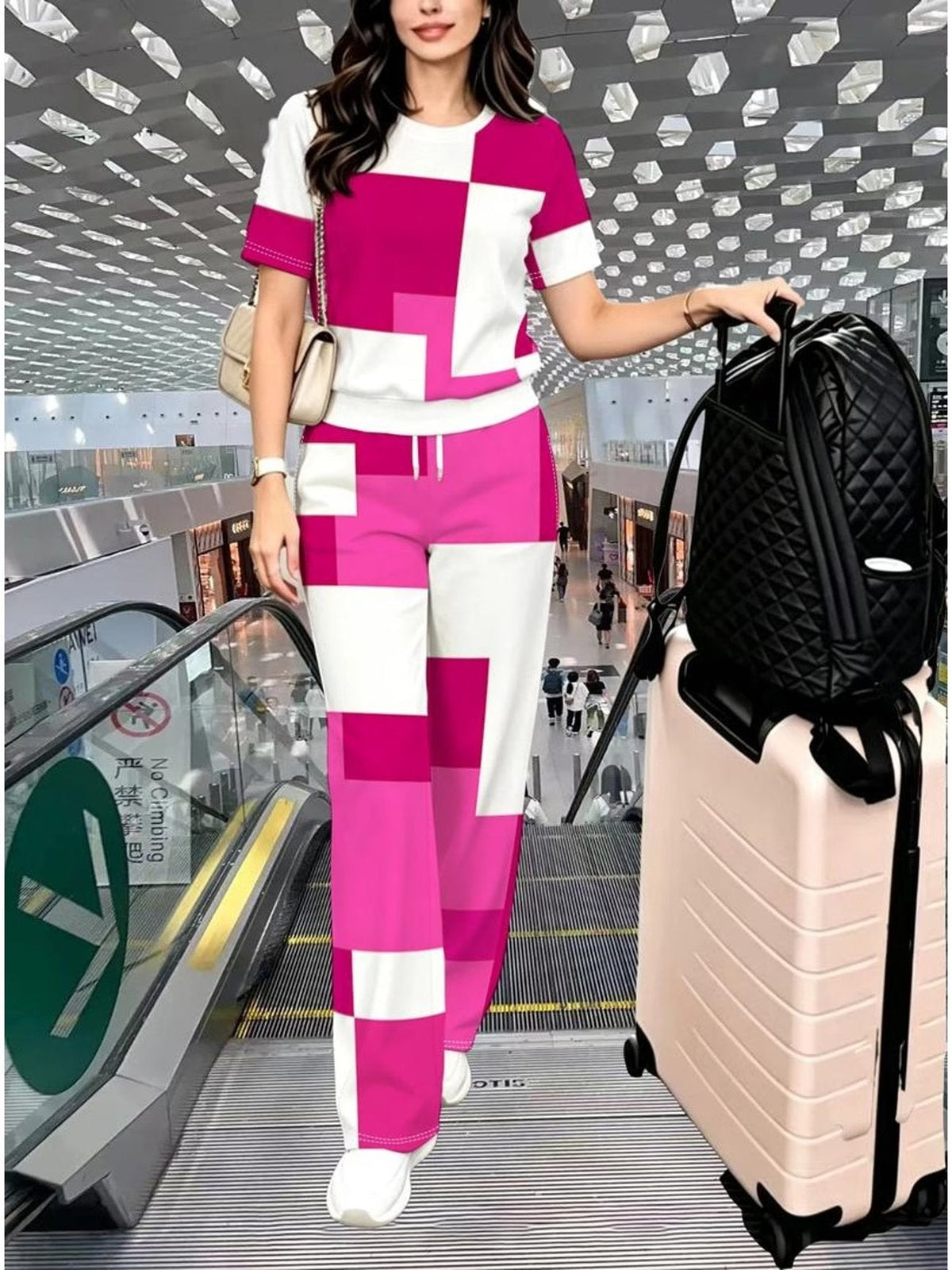 Striped Luxe 2-Piece Women’s Pantsuit Set