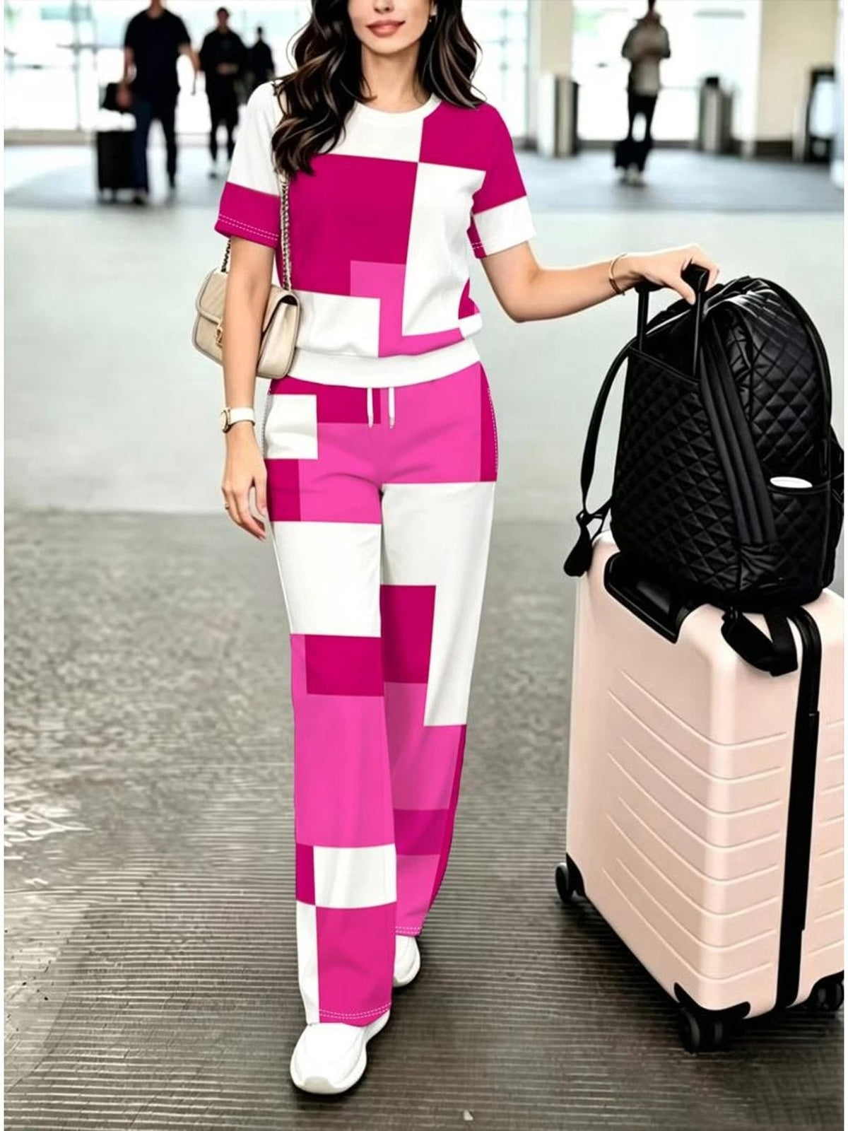 Striped Luxe 2-Piece Women’s Pantsuit Set