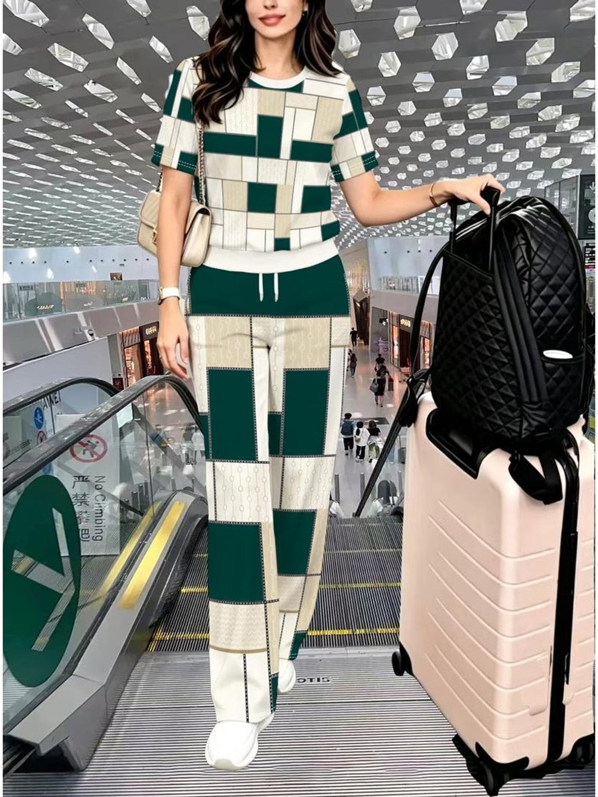 Striped Luxe 2-Piece Women’s Pantsuit Set
