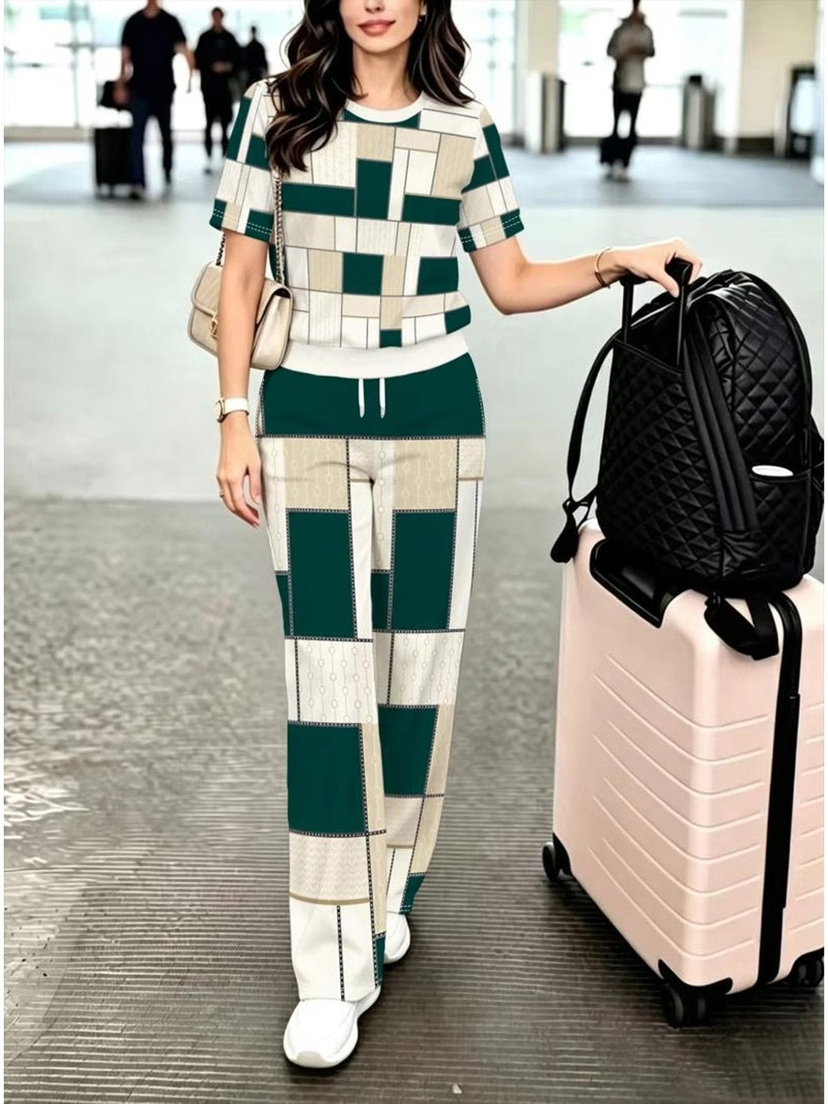 Striped Luxe 2-Piece Women’s Pantsuit Set