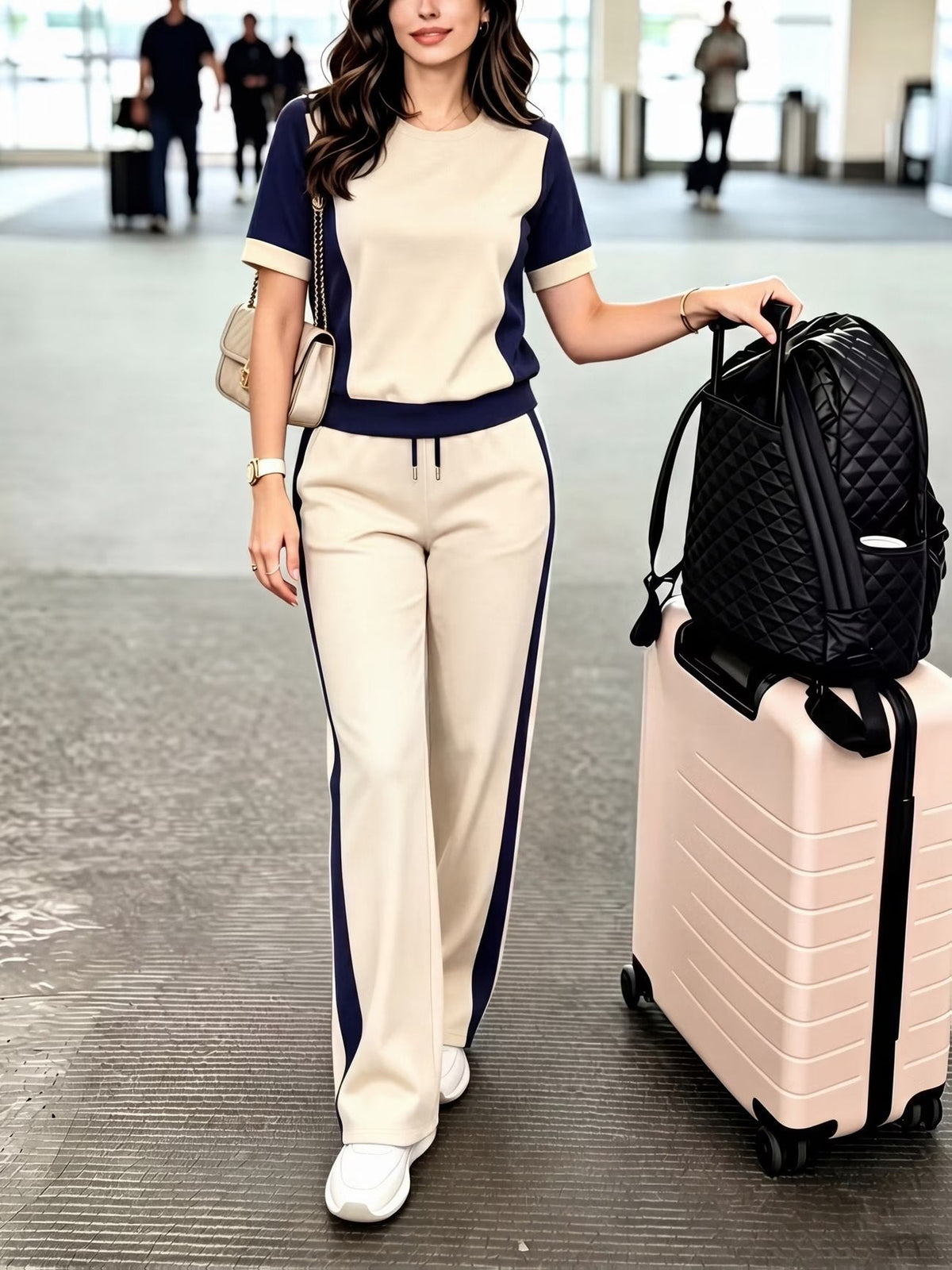 Striped Luxe 2-Piece Women’s Pantsuit Set