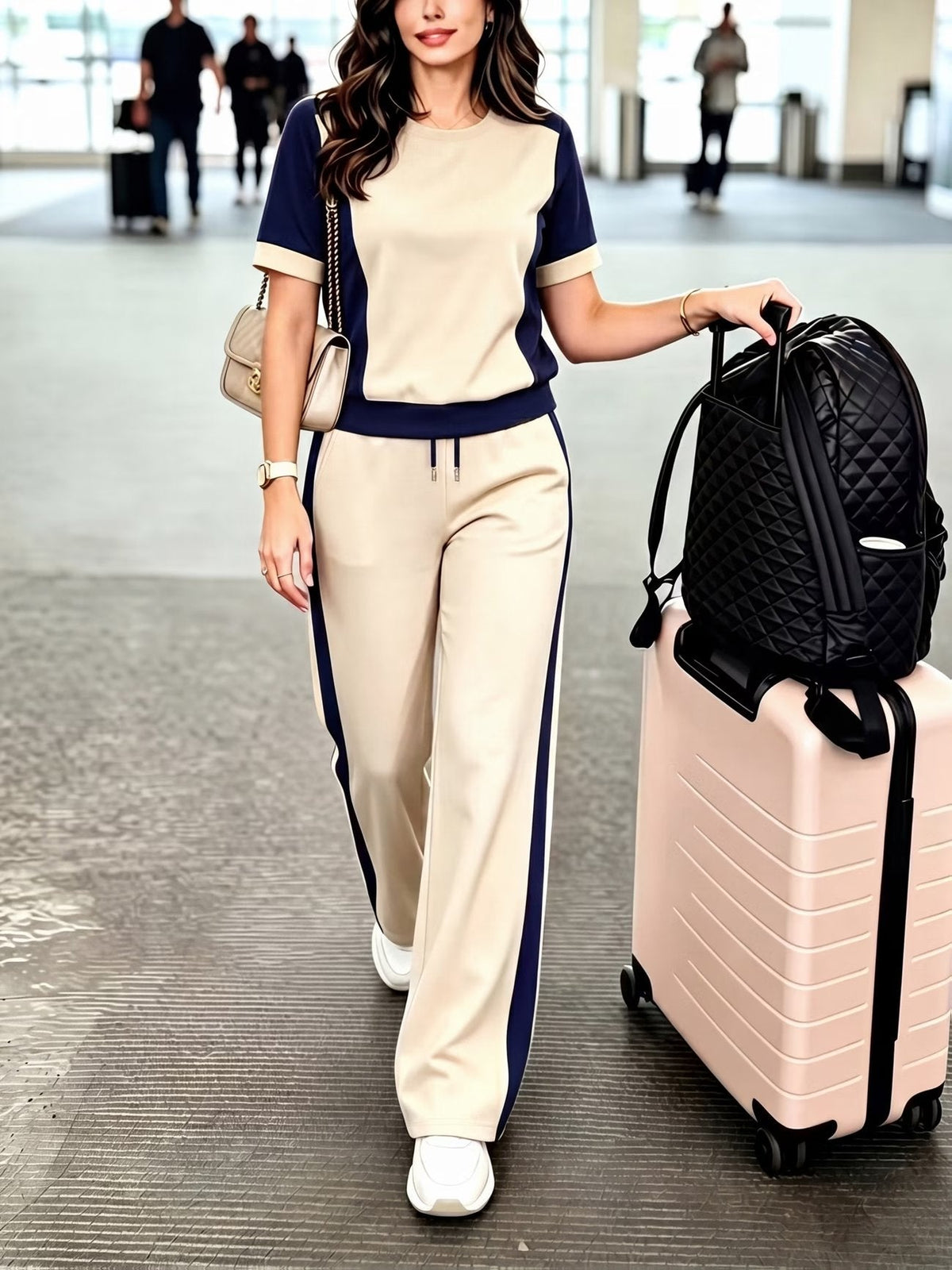 Striped Luxe 2-Piece Women’s Pantsuit Set