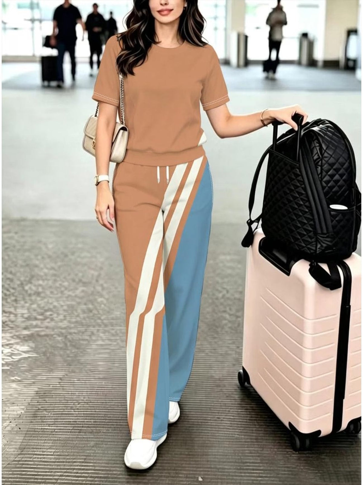 Striped Luxe 2-Piece Women’s Pantsuit Set