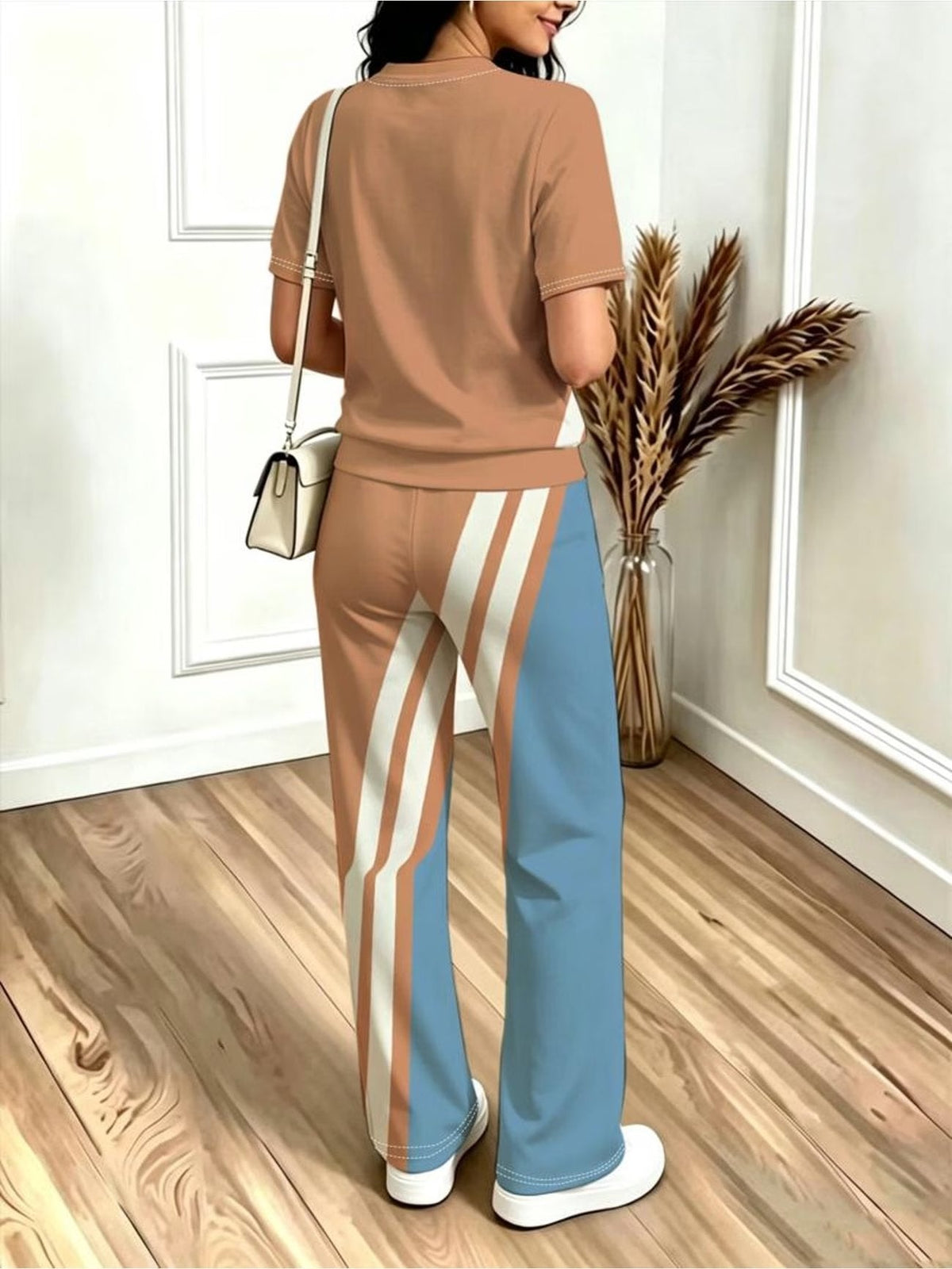 Striped Luxe 2-Piece Women’s Pantsuit Set