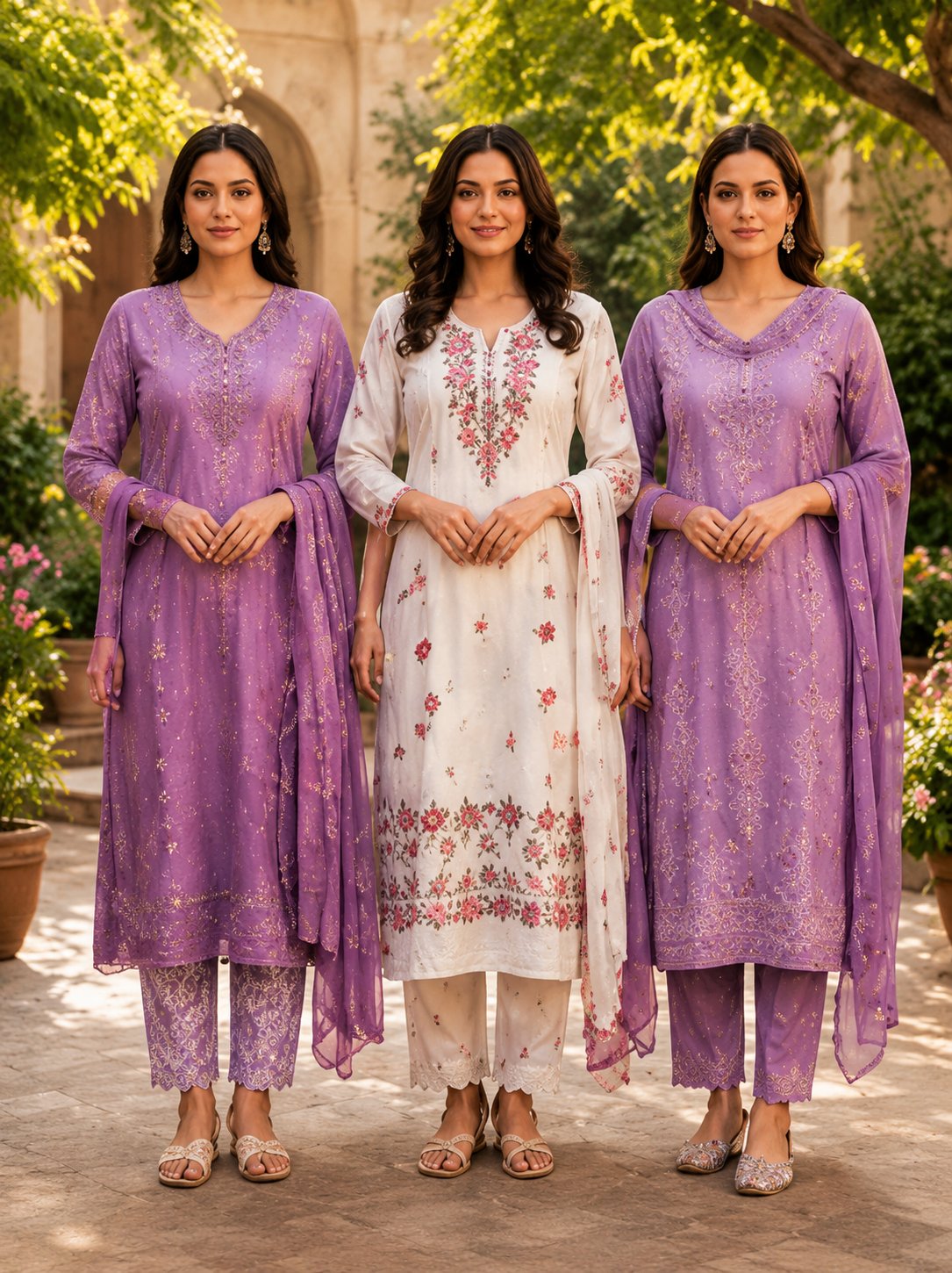 Premium Floral Elegance Women’s Kurta Set | Pack of 3
