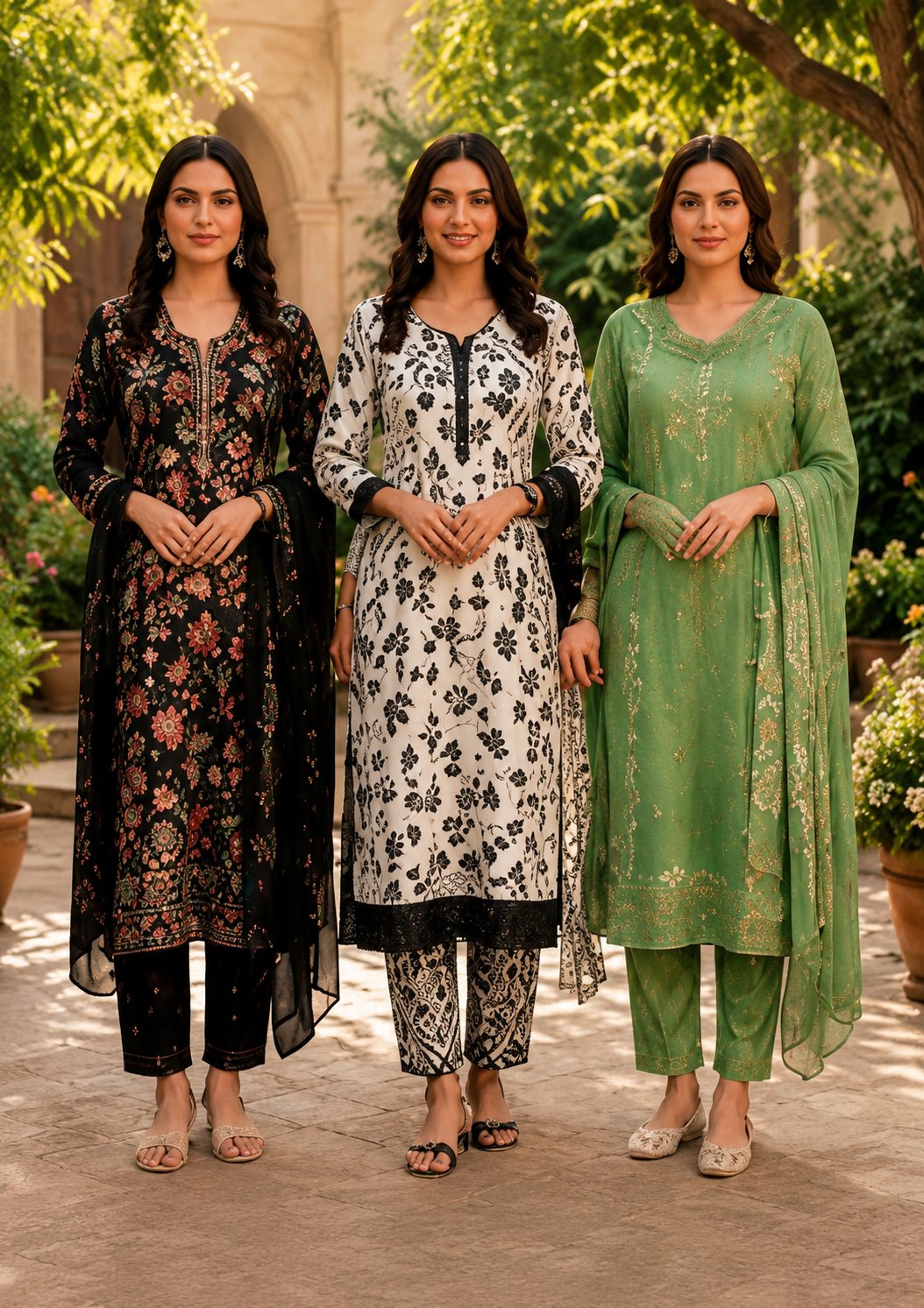 Premium Floral Elegance Women’s Kurta Set | Pack of 3