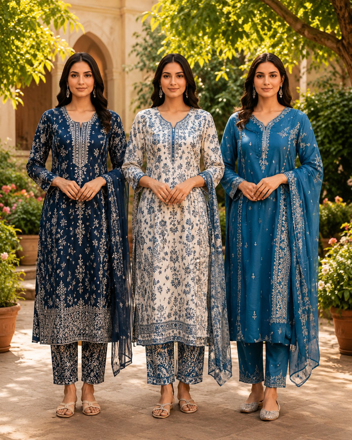 Premium Floral Elegance Women’s Kurta Set | Pack of 3