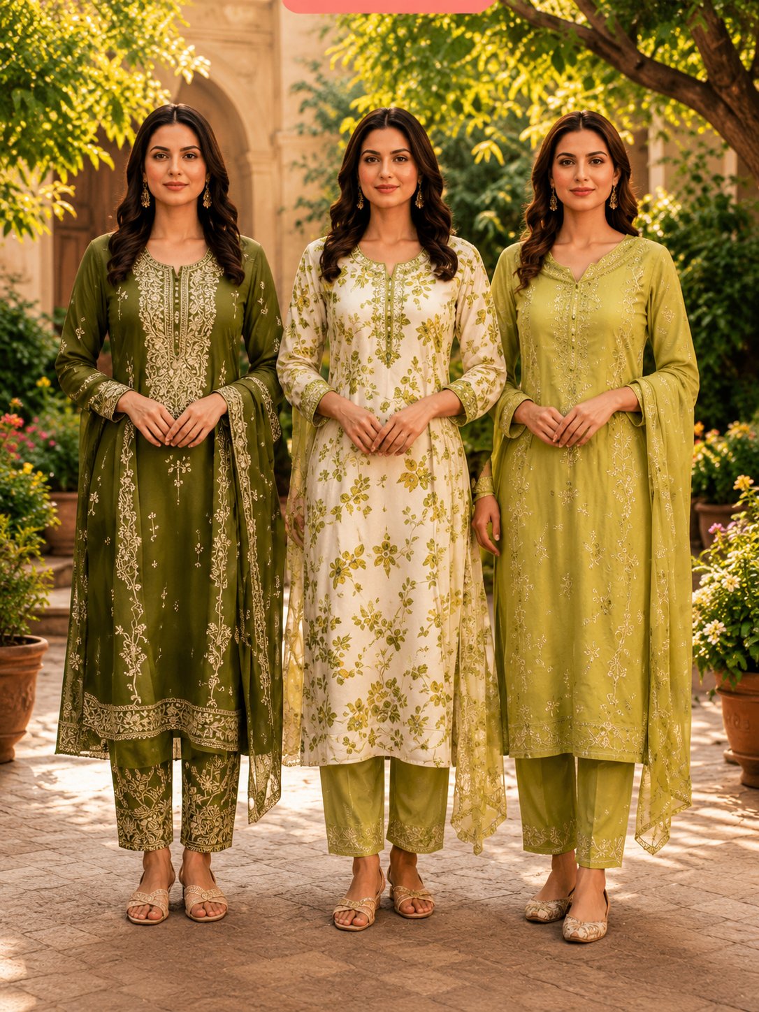 Premium Floral Elegance Women’s Kurta Set | Pack of 3