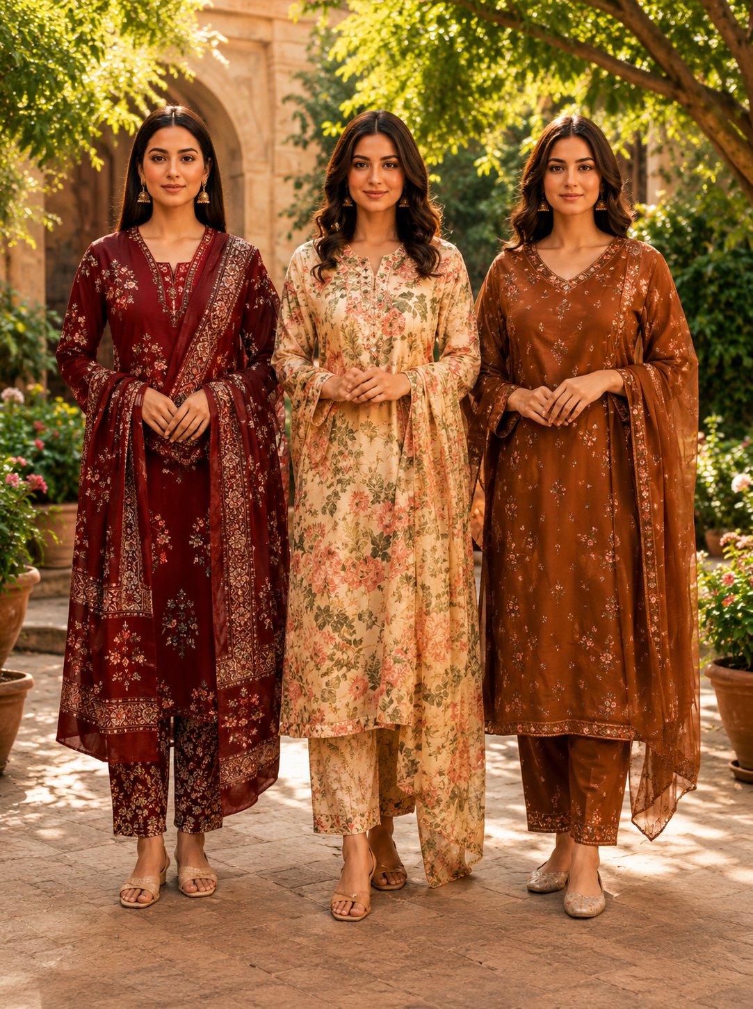 Premium Floral Elegance Women’s Kurta Set | Pack of 3