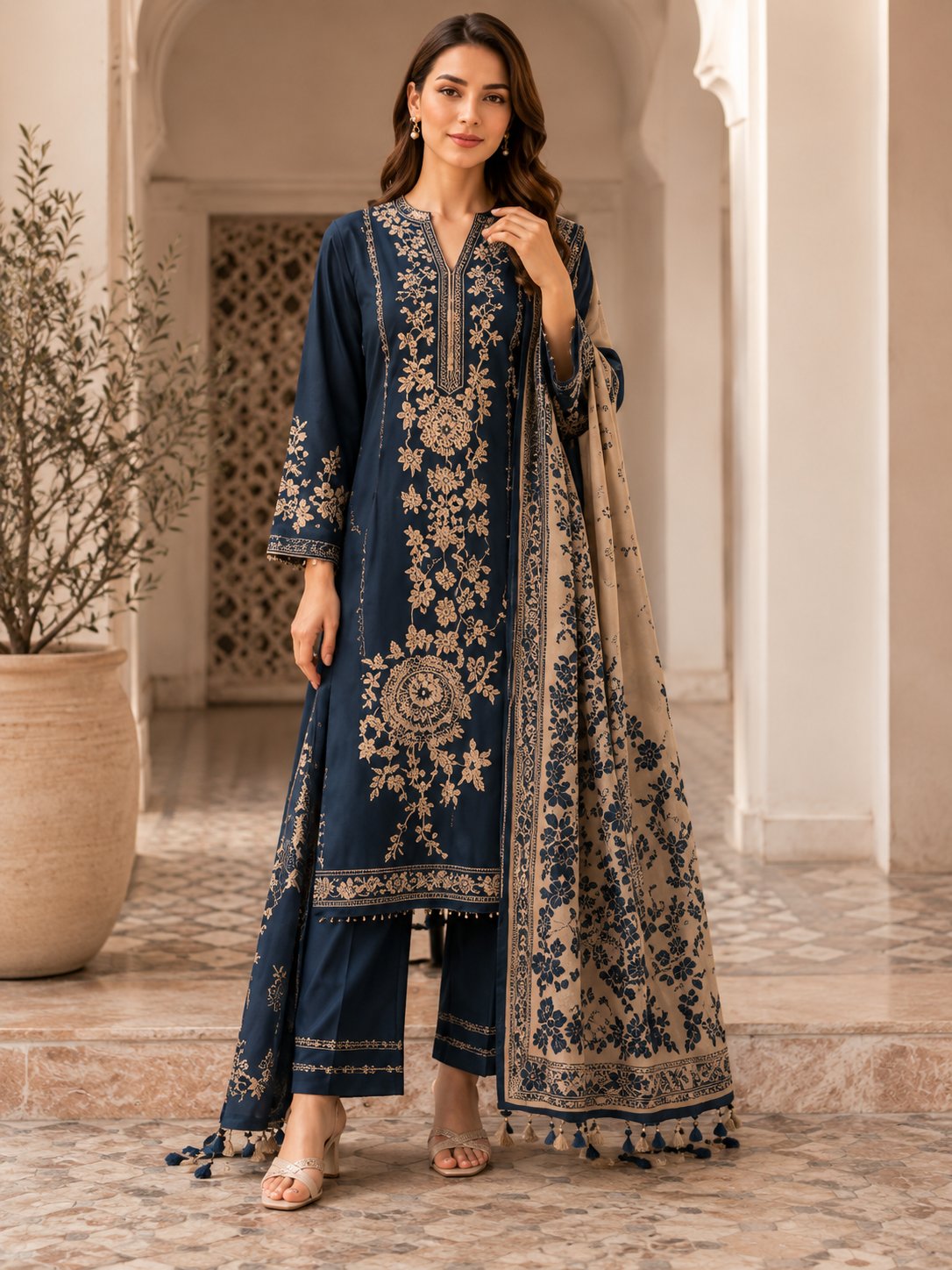 Zehra Luxe Floral Embroidery Set