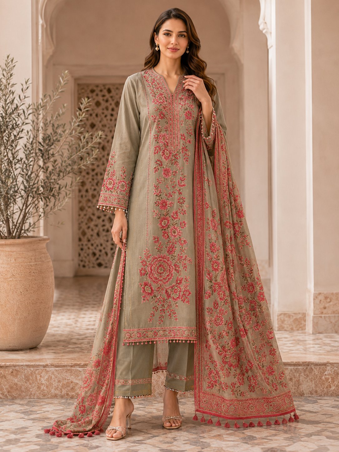Zehra Luxe Floral Embroidery Set