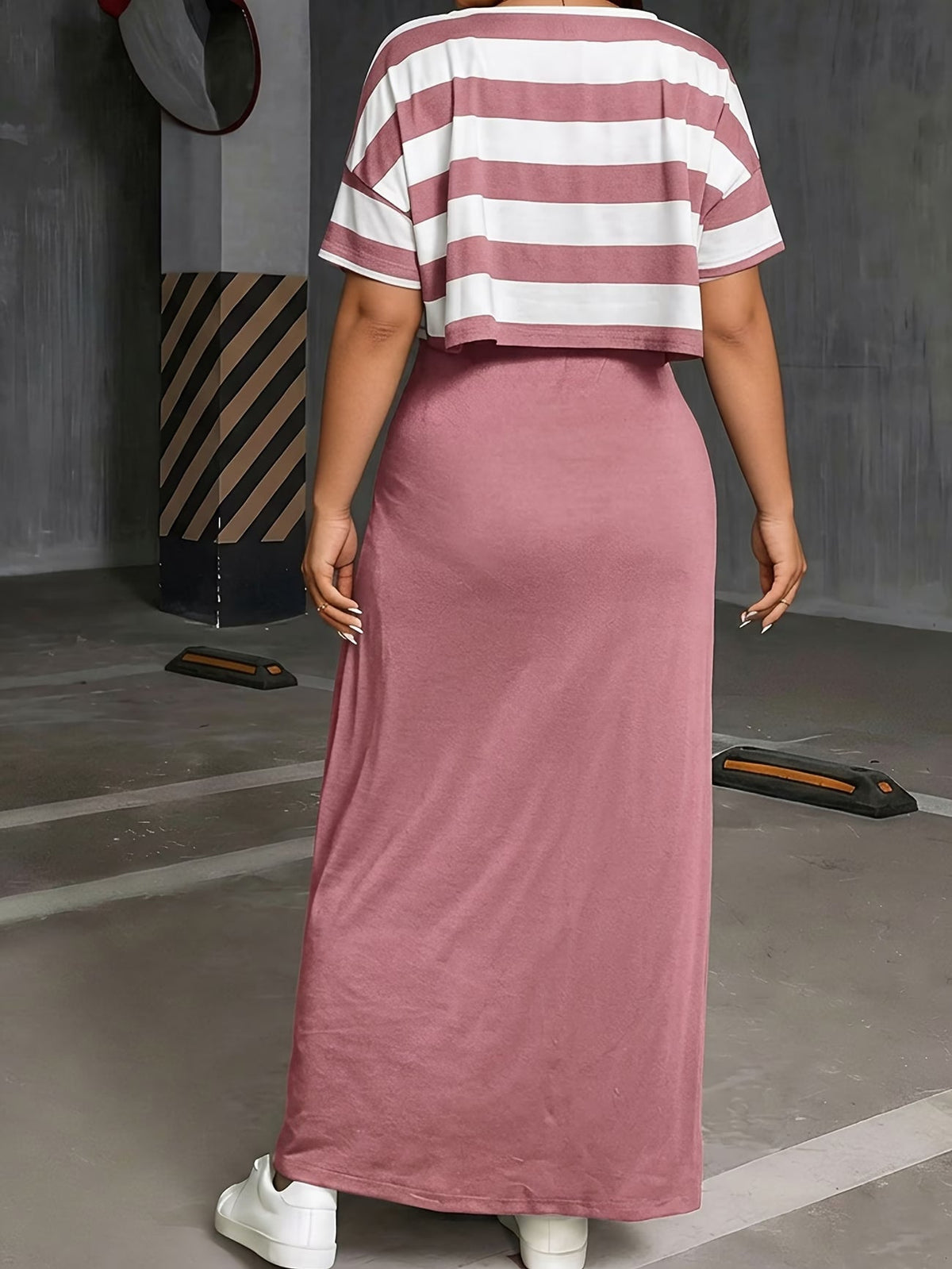 Chic Layered Stripe Dress Set