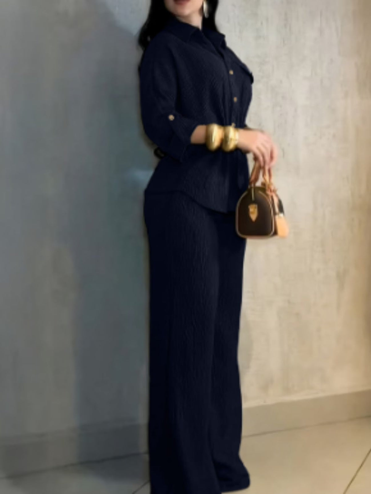 Chic Drawstring Wide-Leg Co-Ord Set
