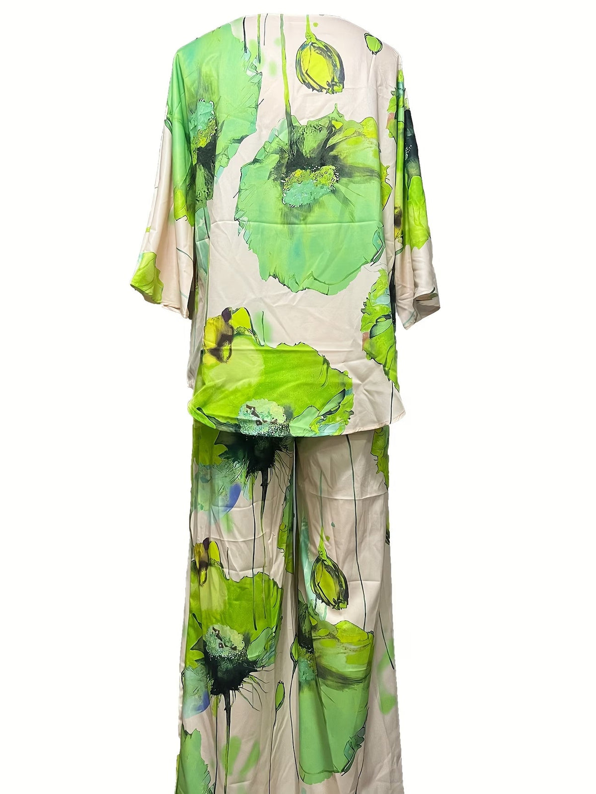 Women's Elegant Printed Batwing Sleeve Two-Piece Set