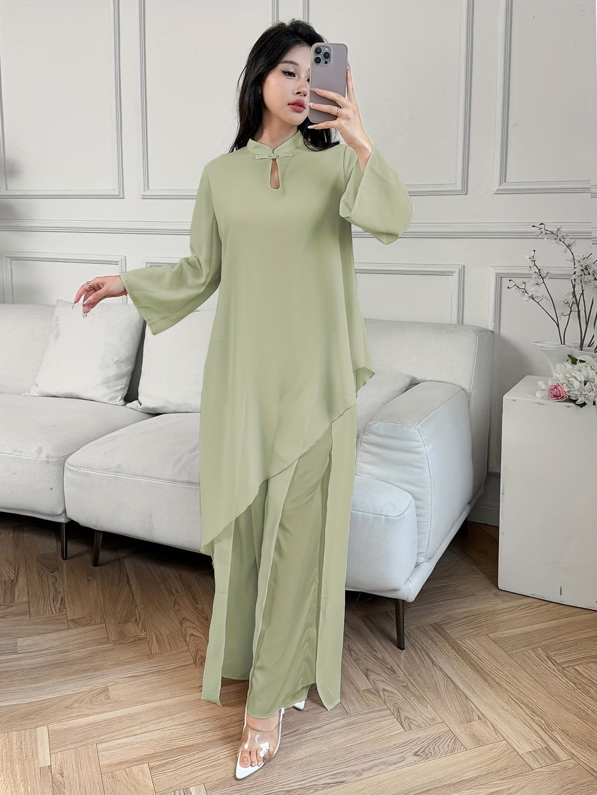 PearlMist Chiffon Outfit
