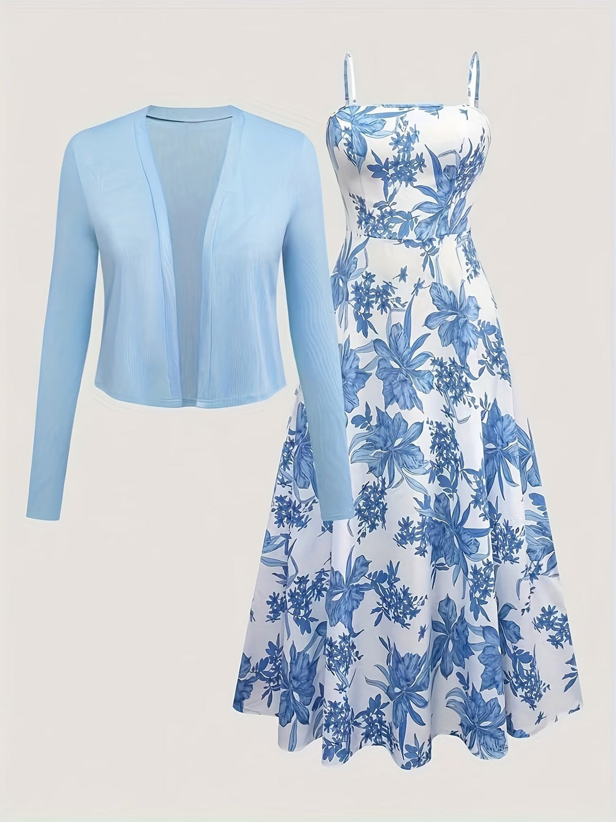 Women Elegant Top & Skirt Two-Piece Set