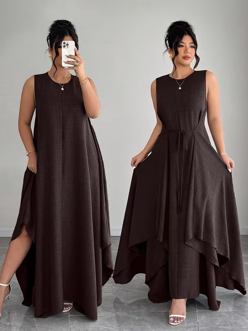 Elegant Tie-Belt A-Line Dress💖