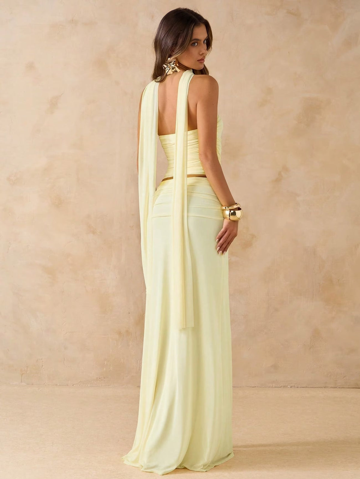 Elegant Draped Bodycon Co-Ord Set 💖