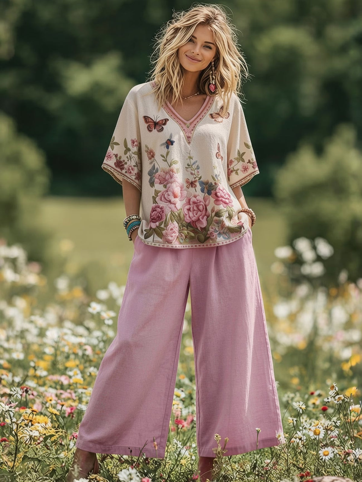 RoseAura Butterfly Lounge Set