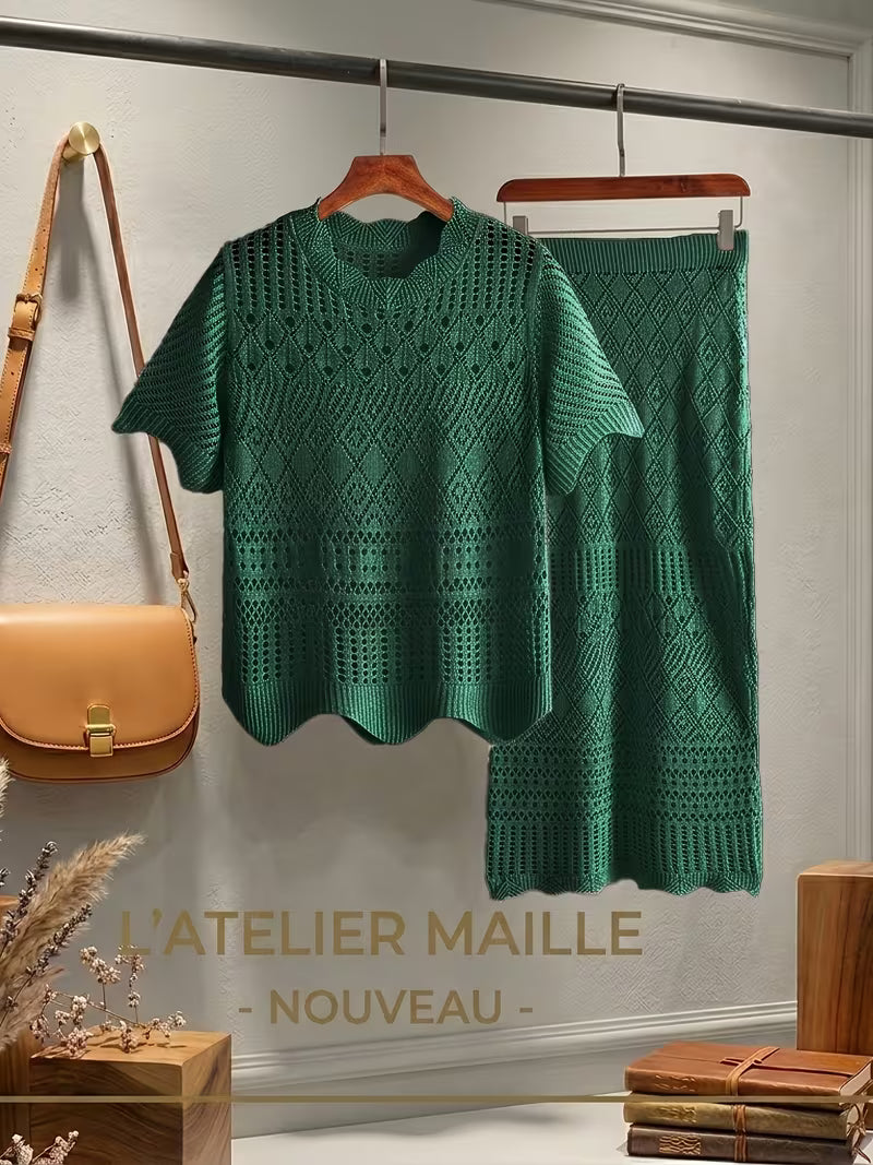 French Chic Hollow Out 2pcs Set