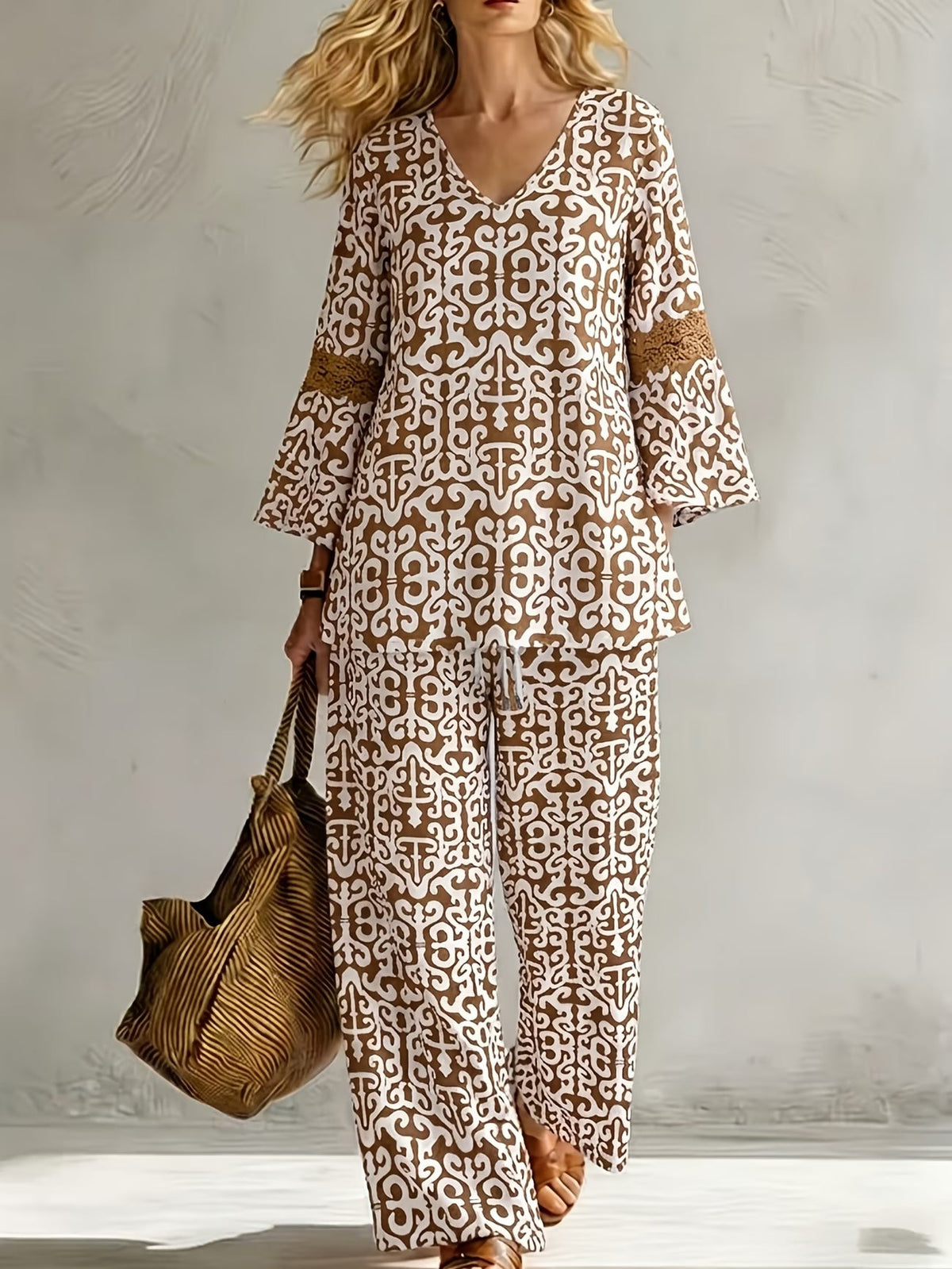 Geometric Luxe Lounge Co-Ord Set