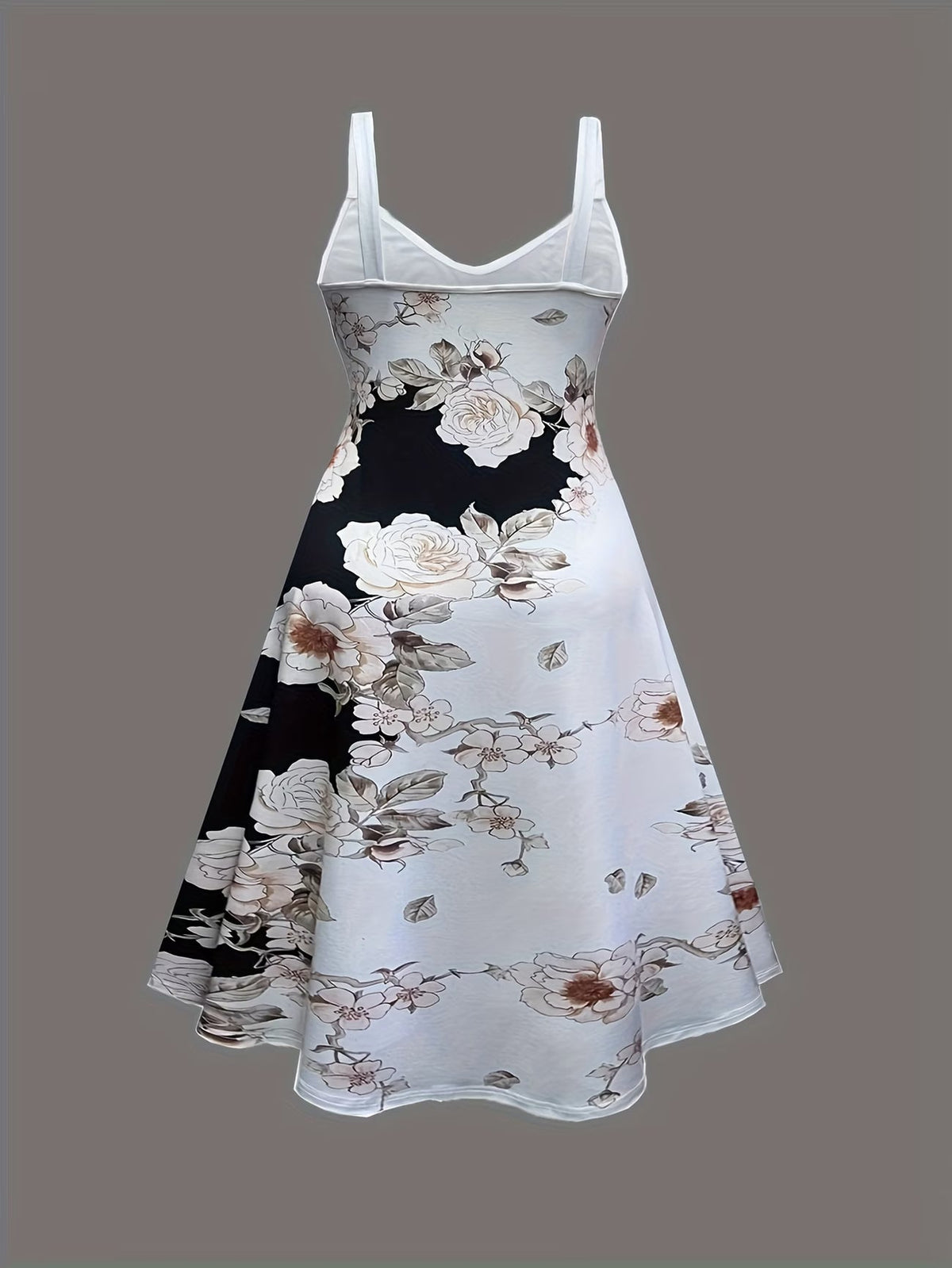Plus Size Women Elegant Lace Coat & Printed Vest Dress 2-Piece Outfit Set