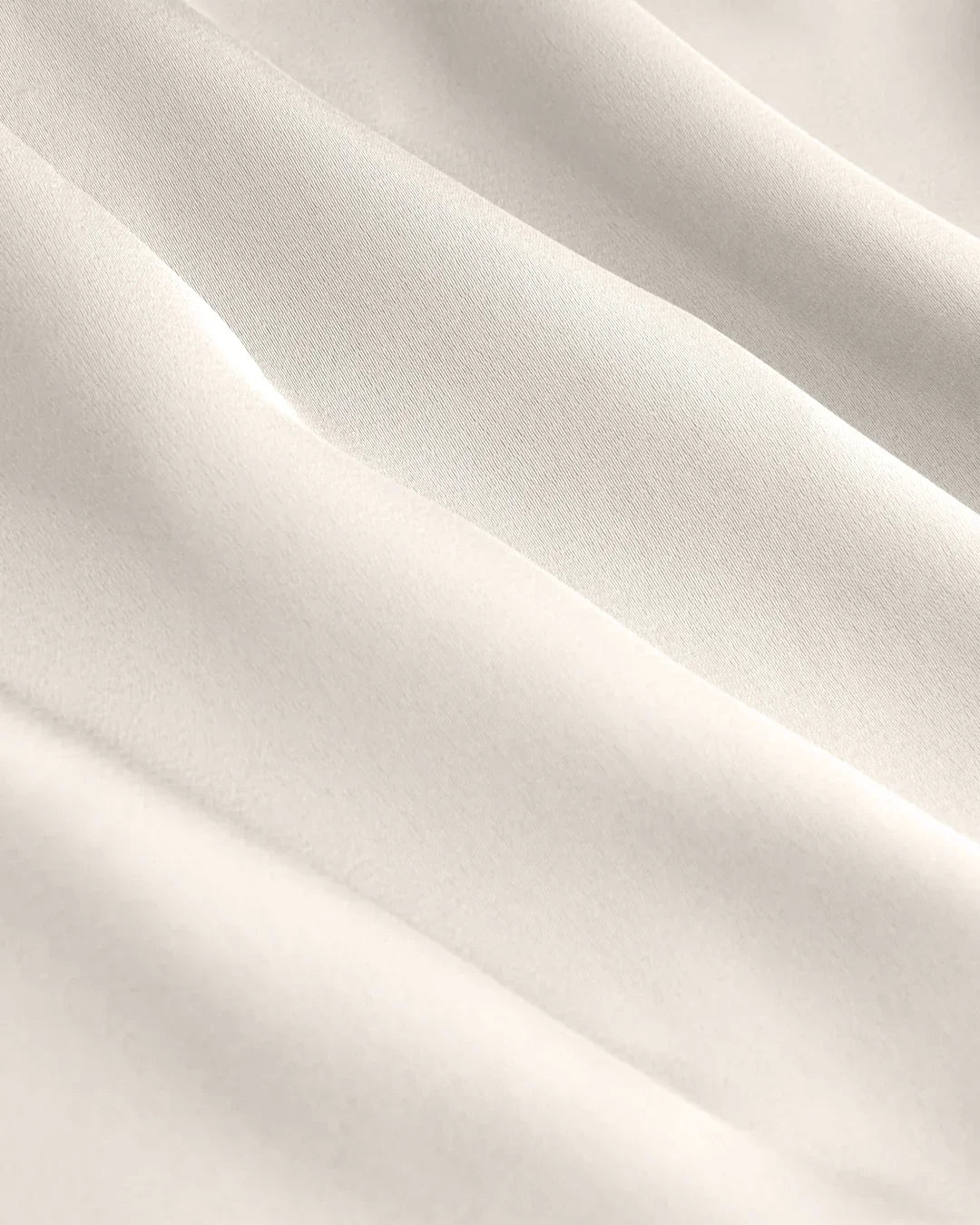 Satin Finish Front Button Collar Full Sleeve Shirt in Cream