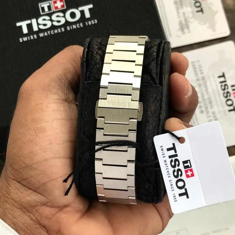 Tisso_t Prx Silver/Green Glosy Watch