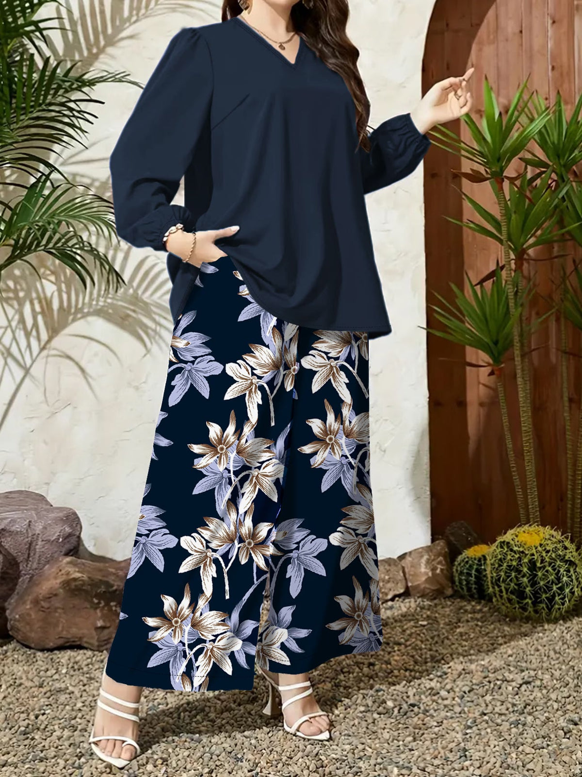 Floral Breeze Wide-Leg Set